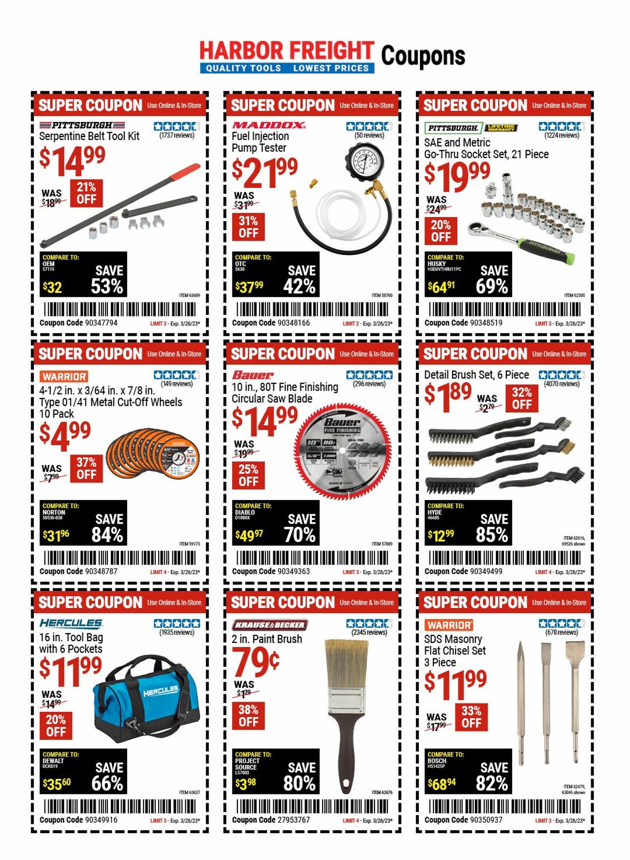 Catalogue Harbor Freight from 03/24/2023