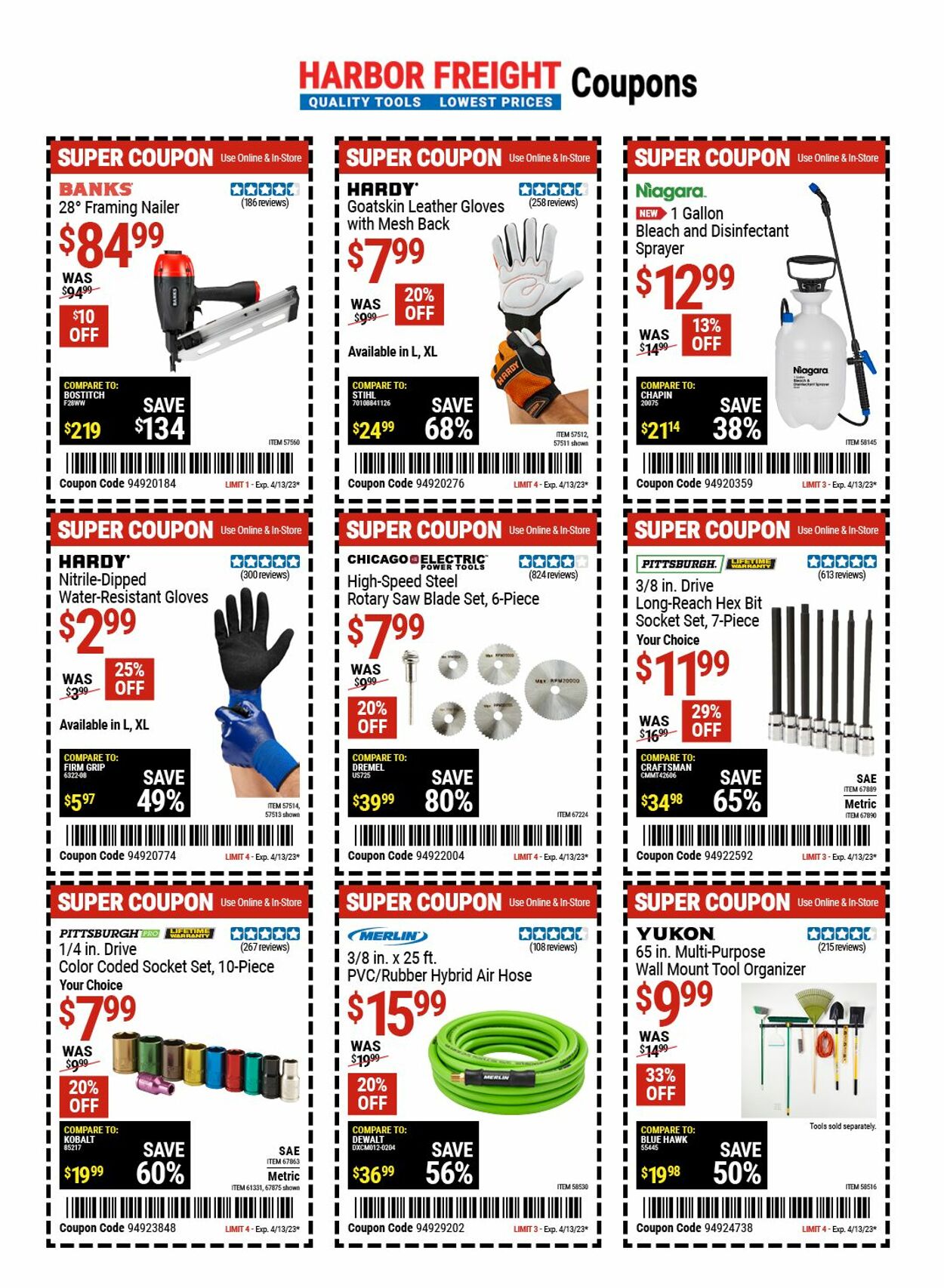 Catalogue Harbor Freight from 04/13/2023