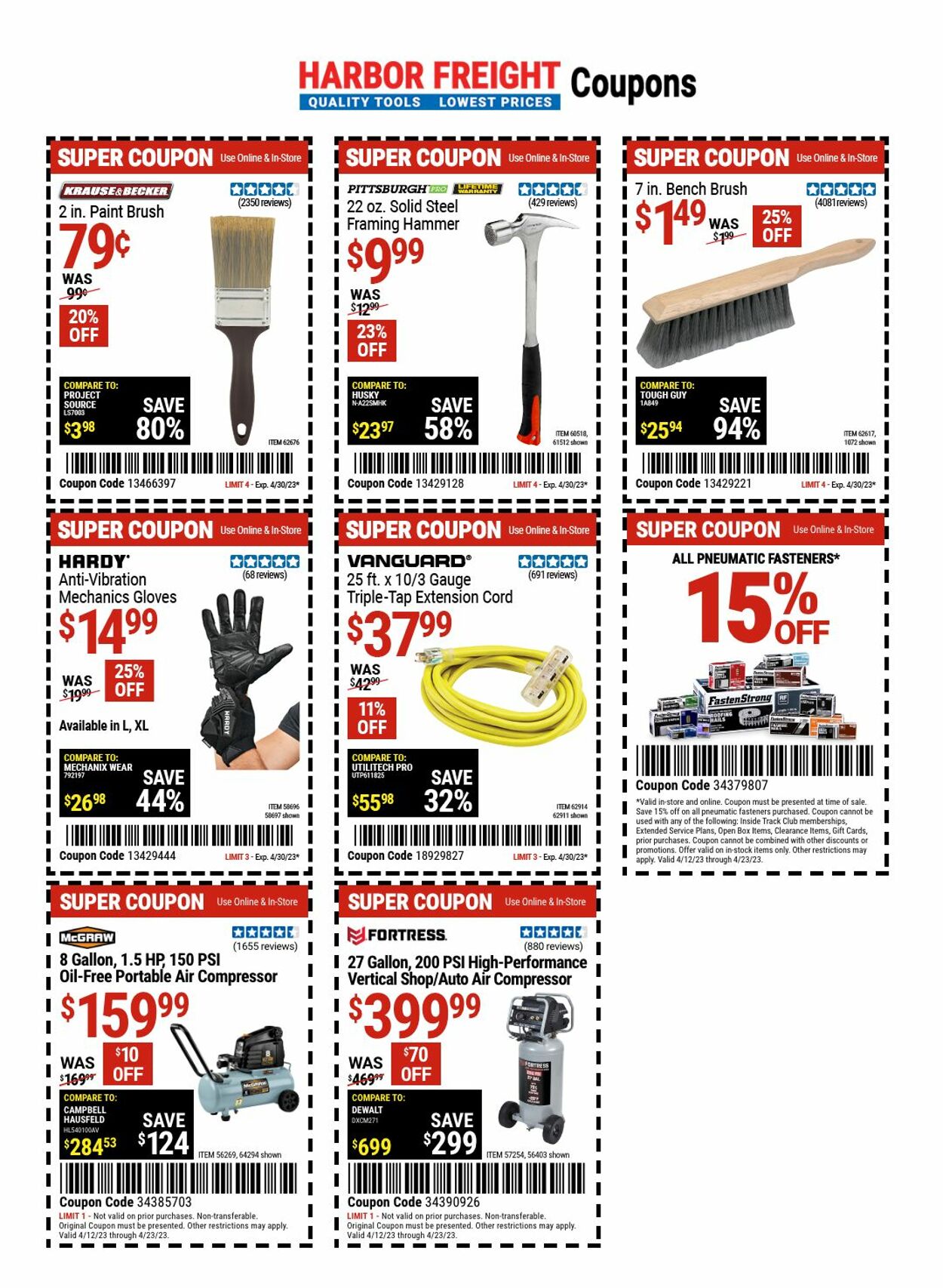 Catalogue Harbor Freight from 04/20/2023
