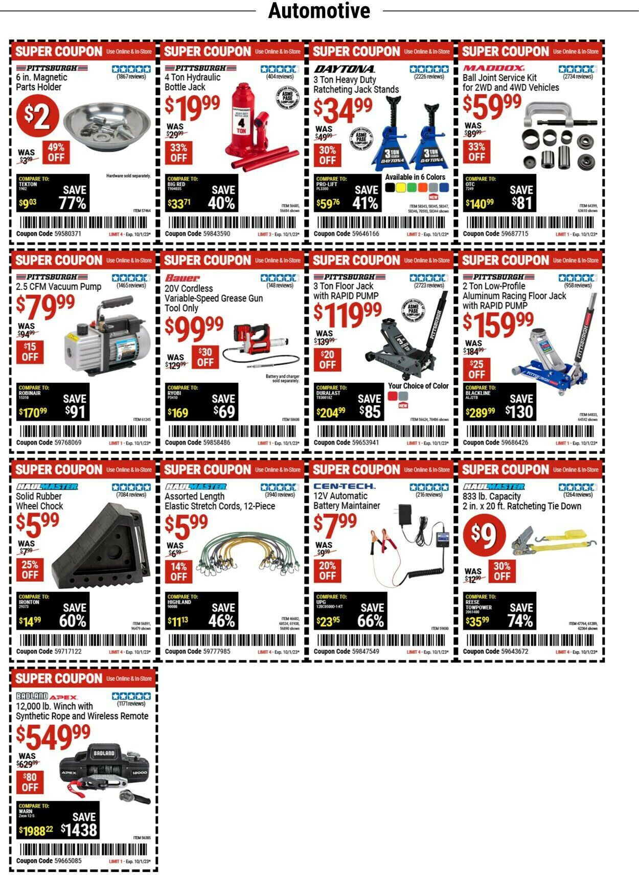 Catalogue Harbor Freight from 09/28/2023