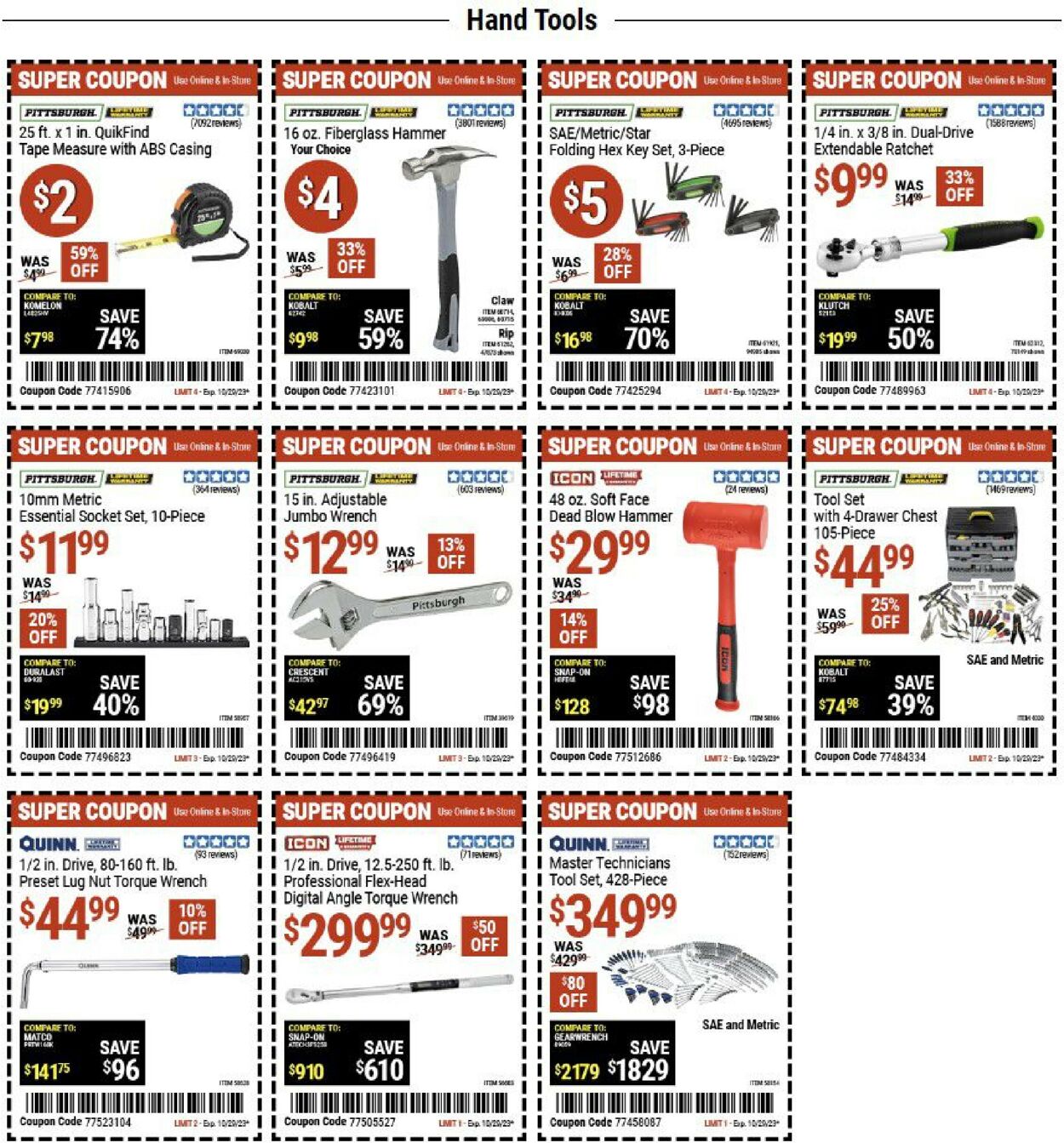Catalogue Harbor Freight from 10/22/2023