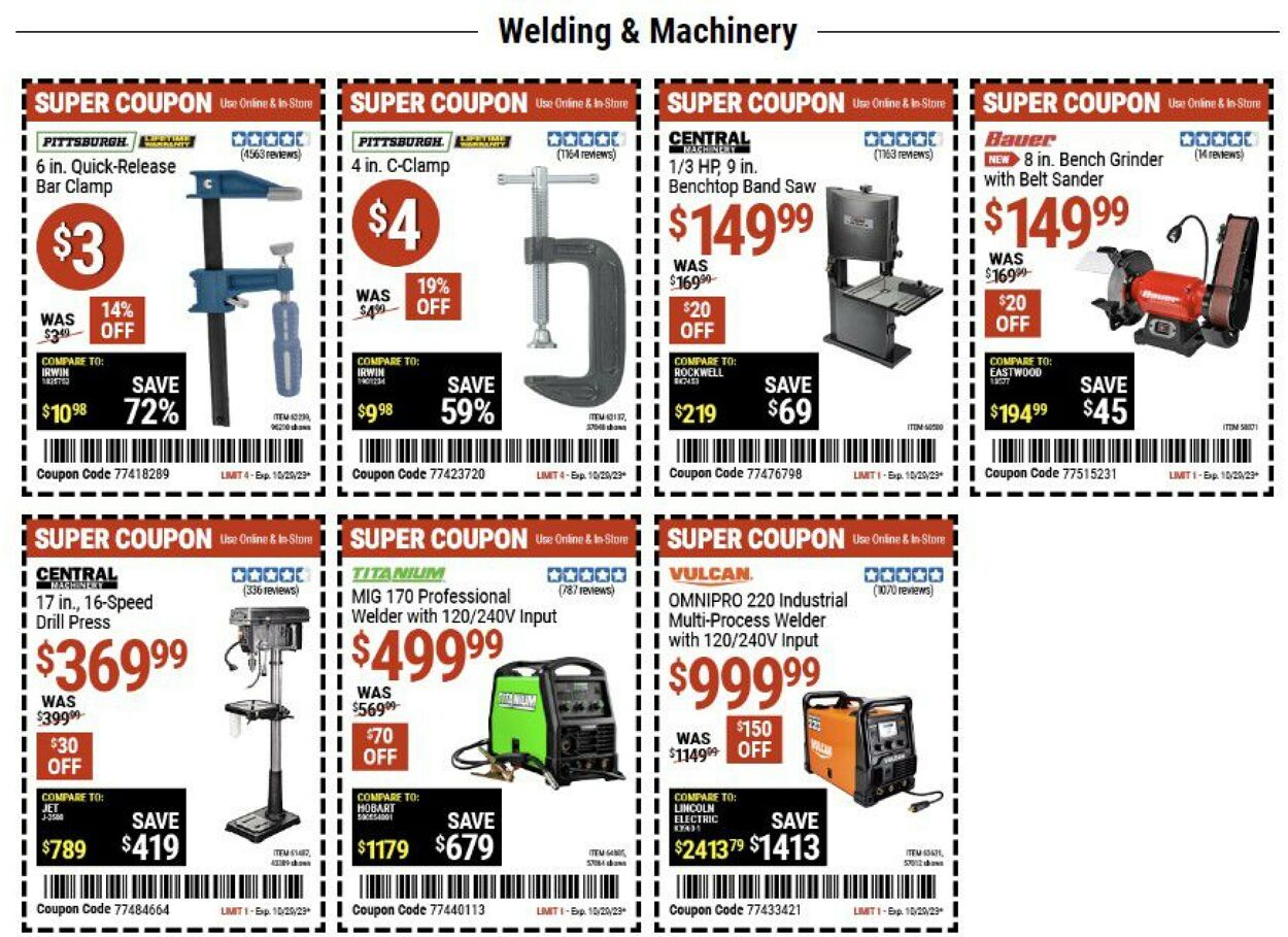Catalogue Harbor Freight from 10/22/2023