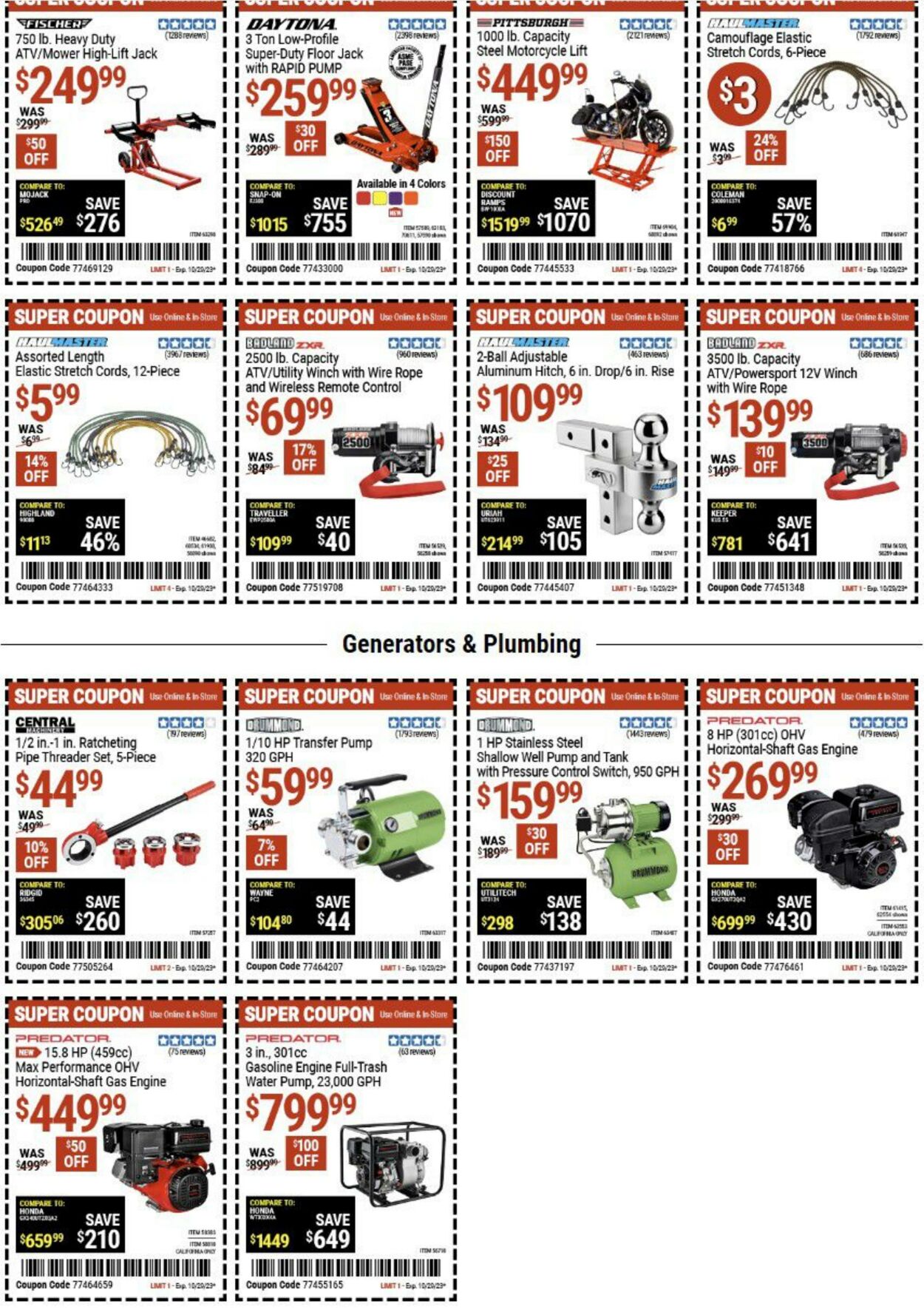 Catalogue Harbor Freight from 10/16/2023