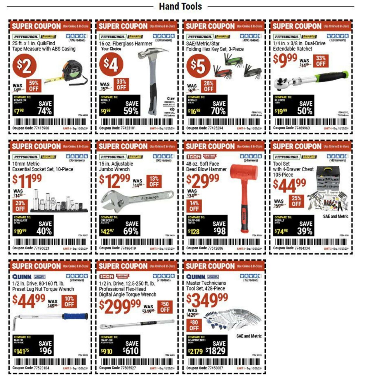 Catalogue Harbor Freight from 10/16/2023