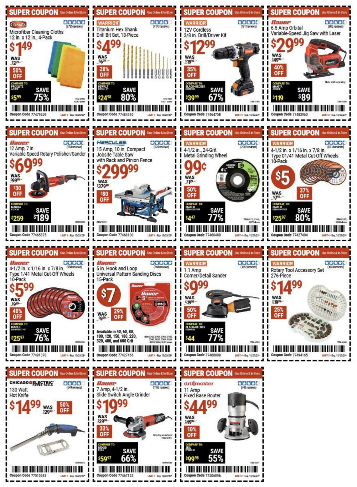 Catalogue Harbor Freight from 10/16/2023