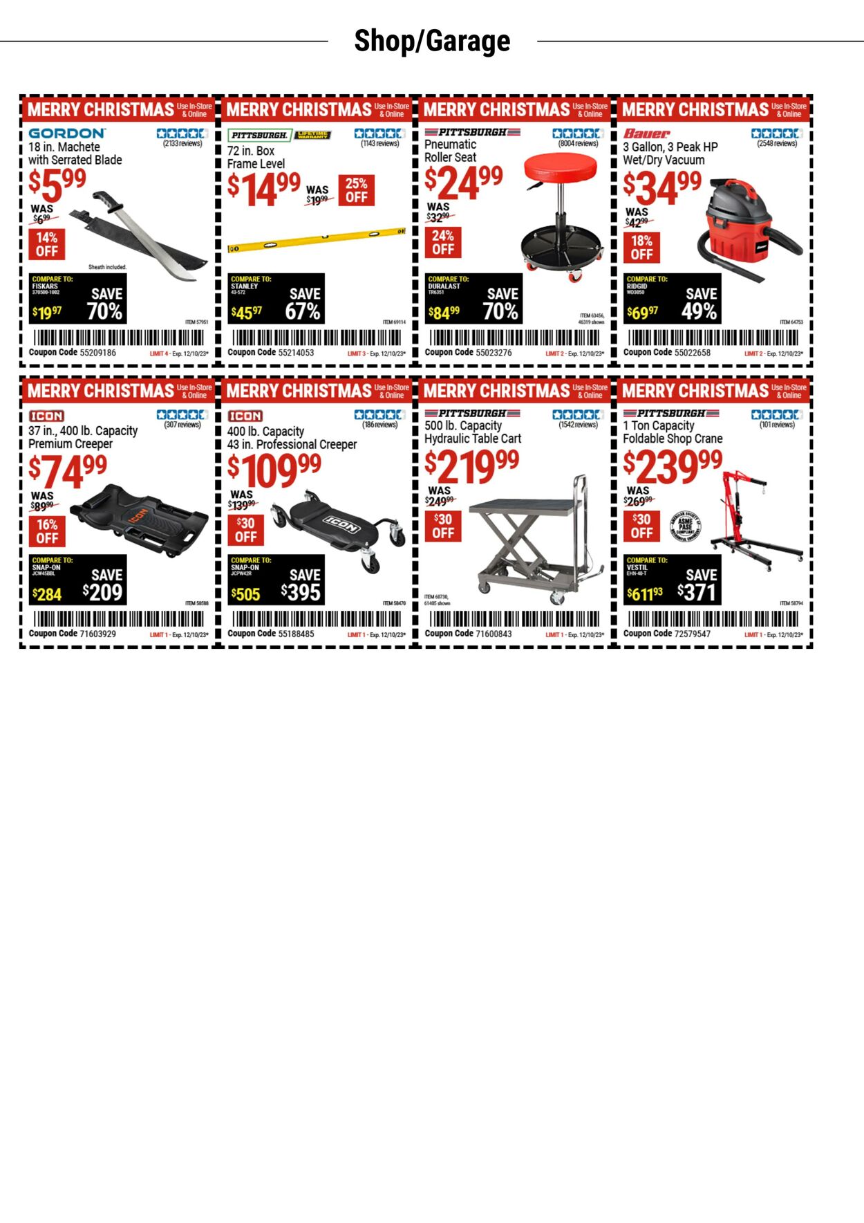 Catalogue Harbor Freight from 12/05/2023