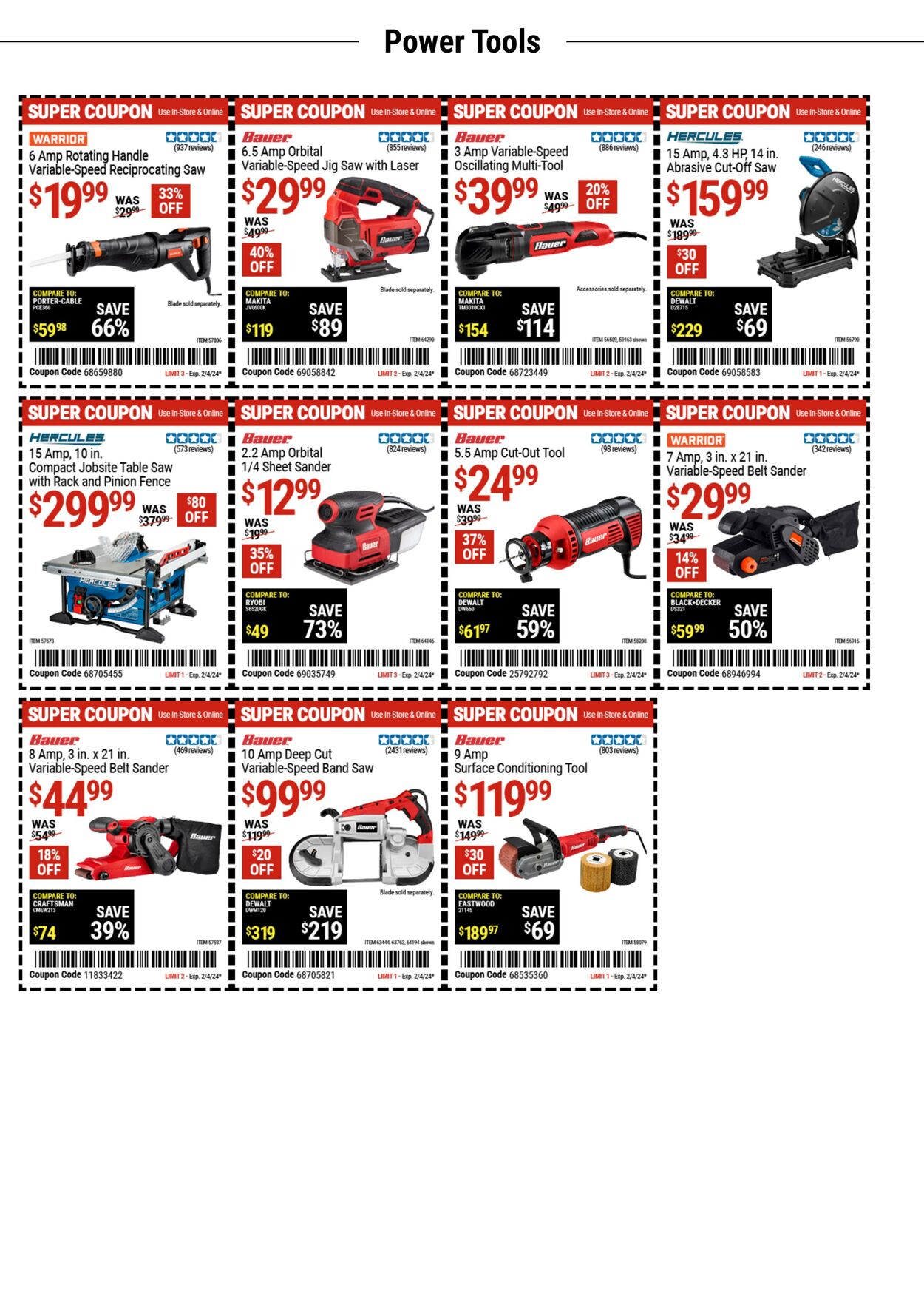 Catalogue Harbor Freight from 01/22/2024