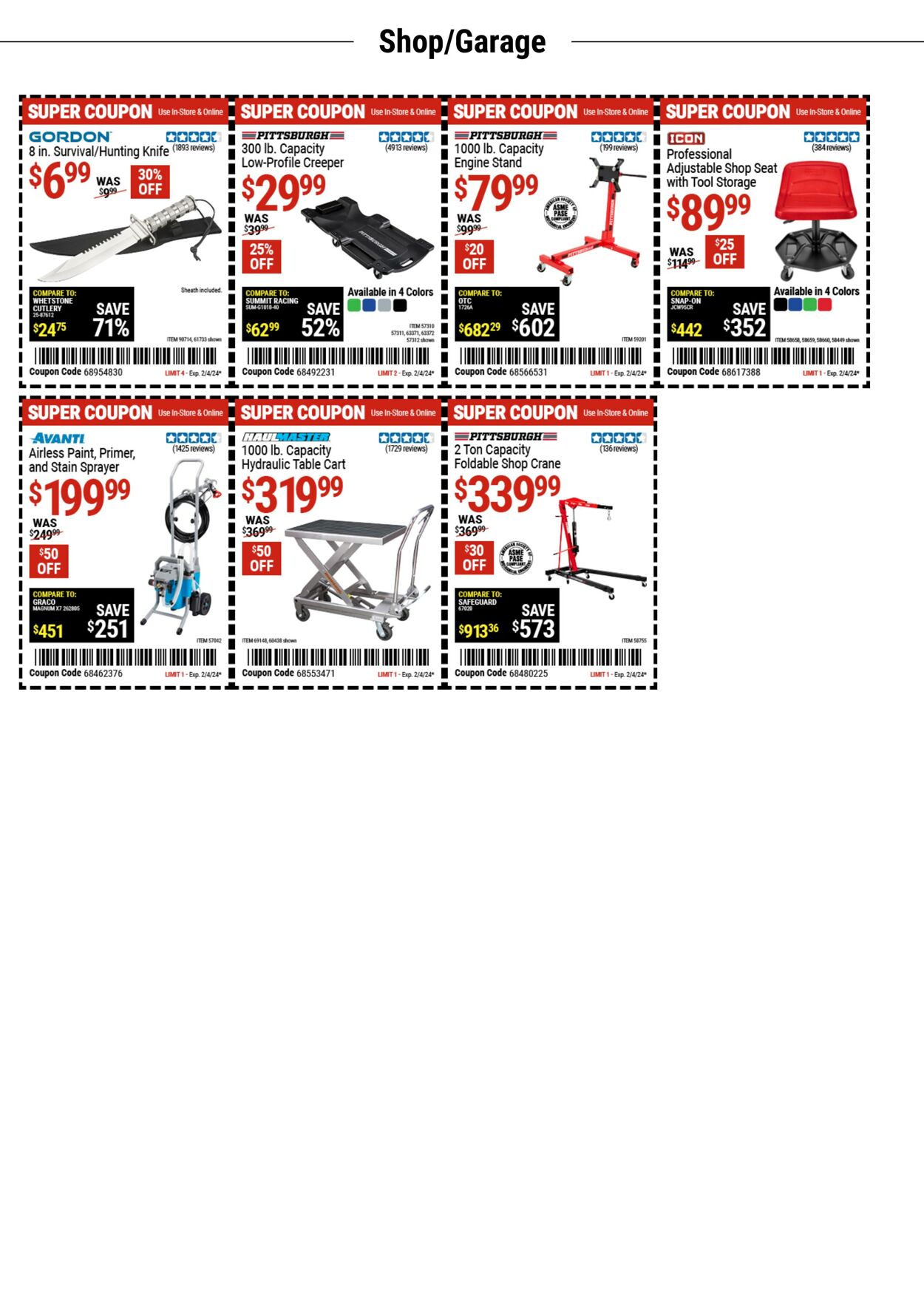 Catalogue Harbor Freight from 01/22/2024