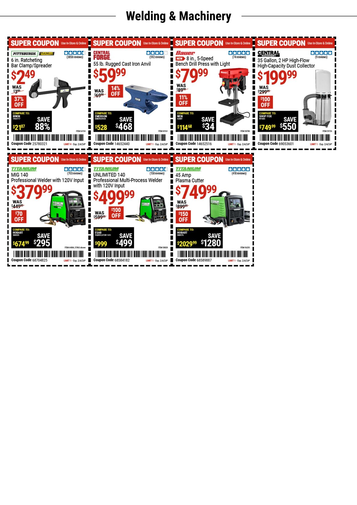 Catalogue Harbor Freight from 01/22/2024