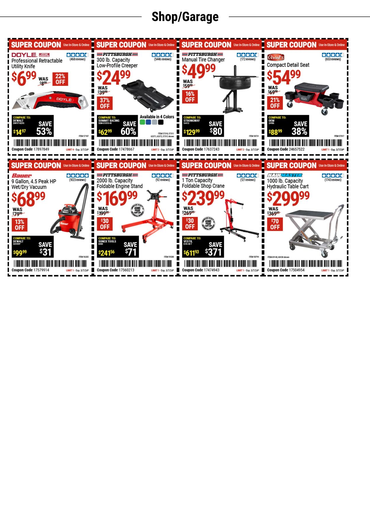Catalogue Harbor Freight from 02/19/2024