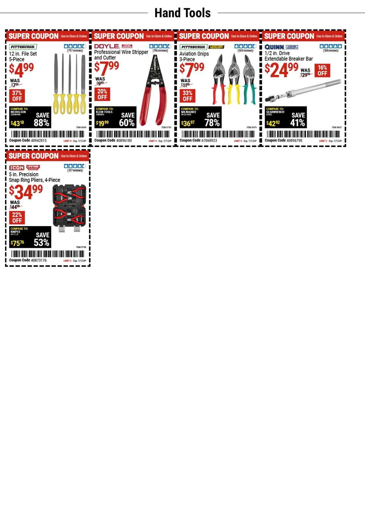 Catalogue Harbor Freight from 07/03/2024