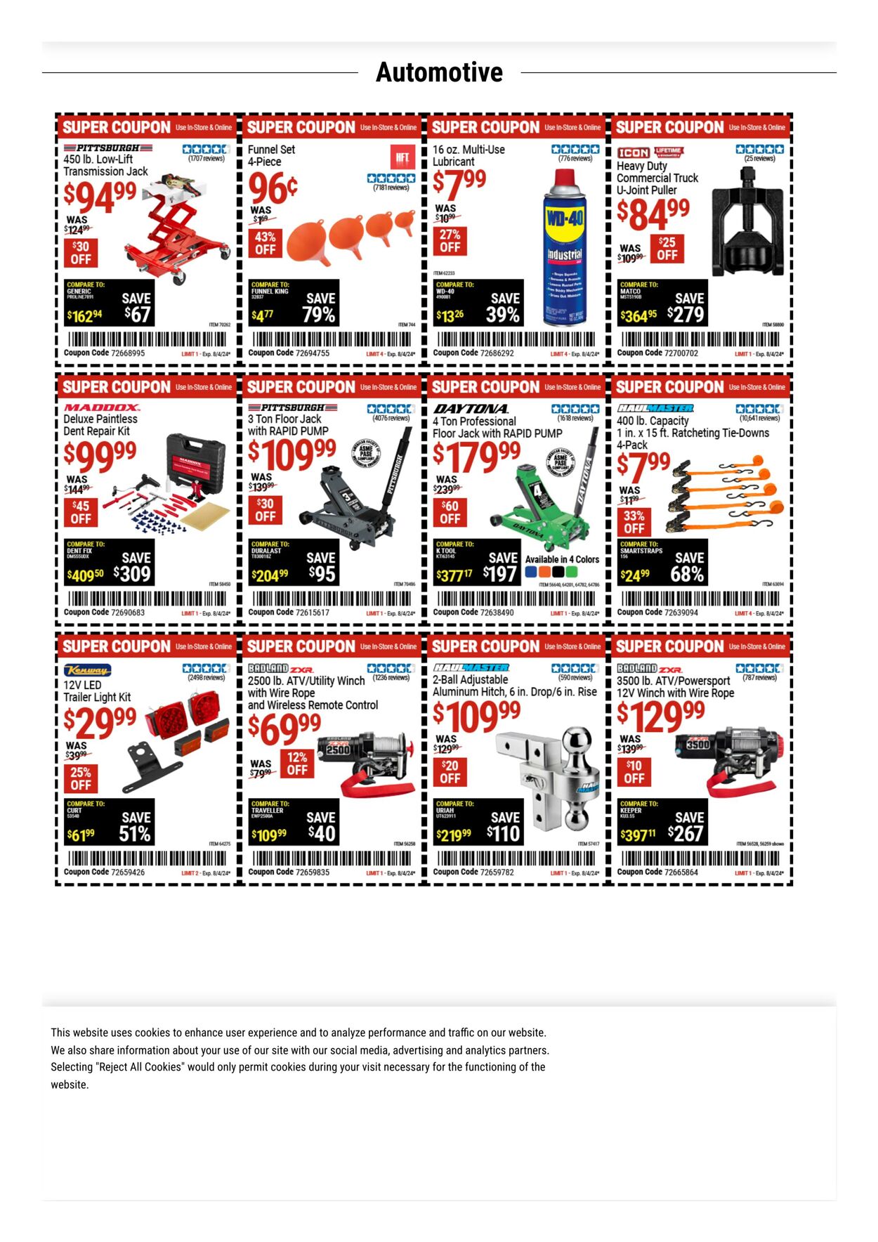 Catalogue Harbor Freight from 07/29/2024