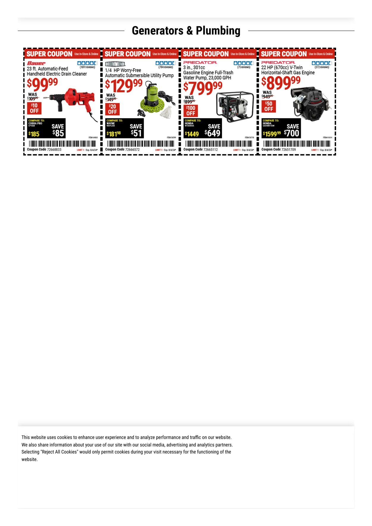 Catalogue Harbor Freight from 07/29/2024