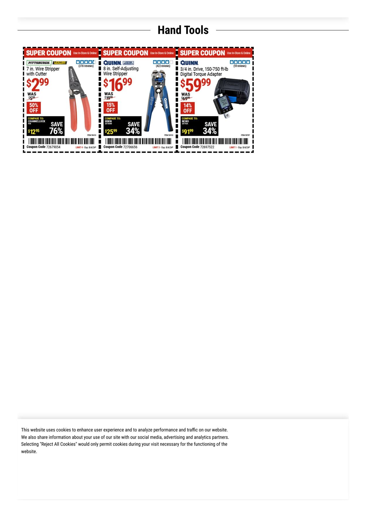 Catalogue Harbor Freight from 07/29/2024