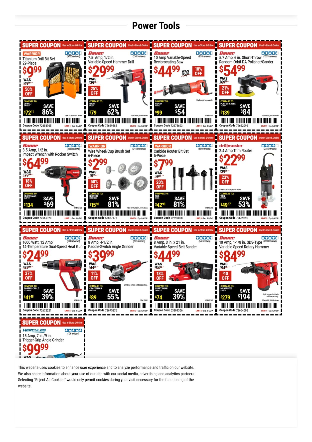 Catalogue Harbor Freight from 07/29/2024