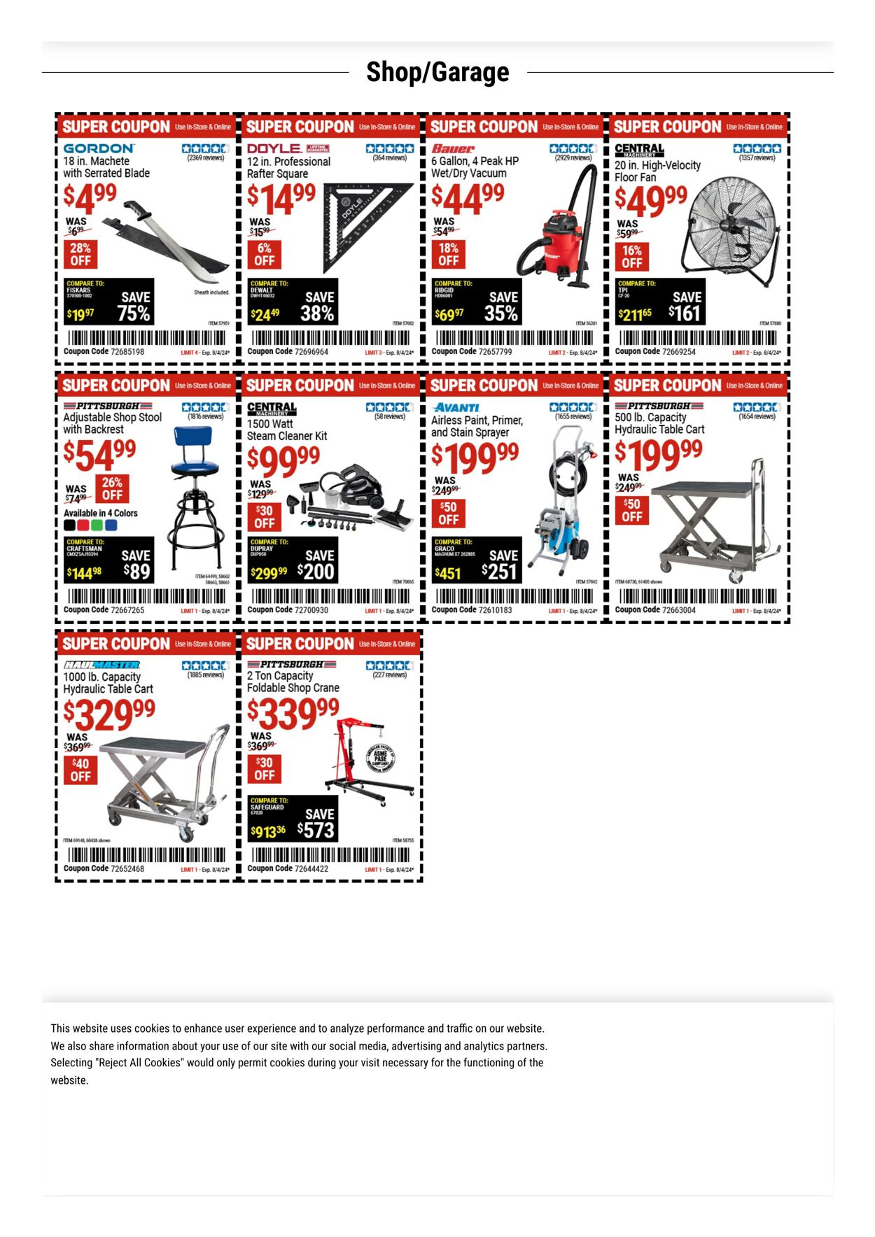 Catalogue Harbor Freight from 07/29/2024