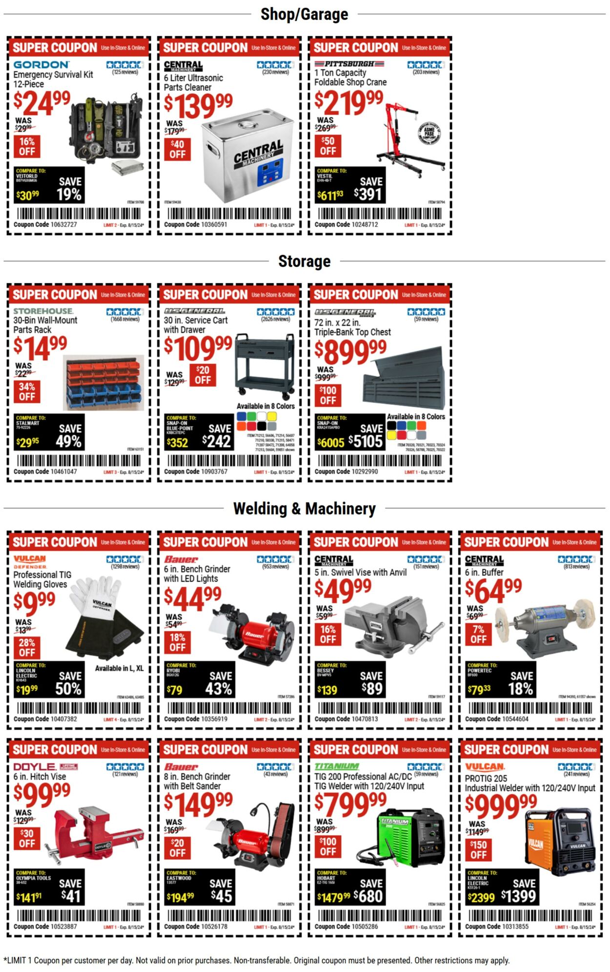 Catalogue Harbor Freight from 08/12/2024