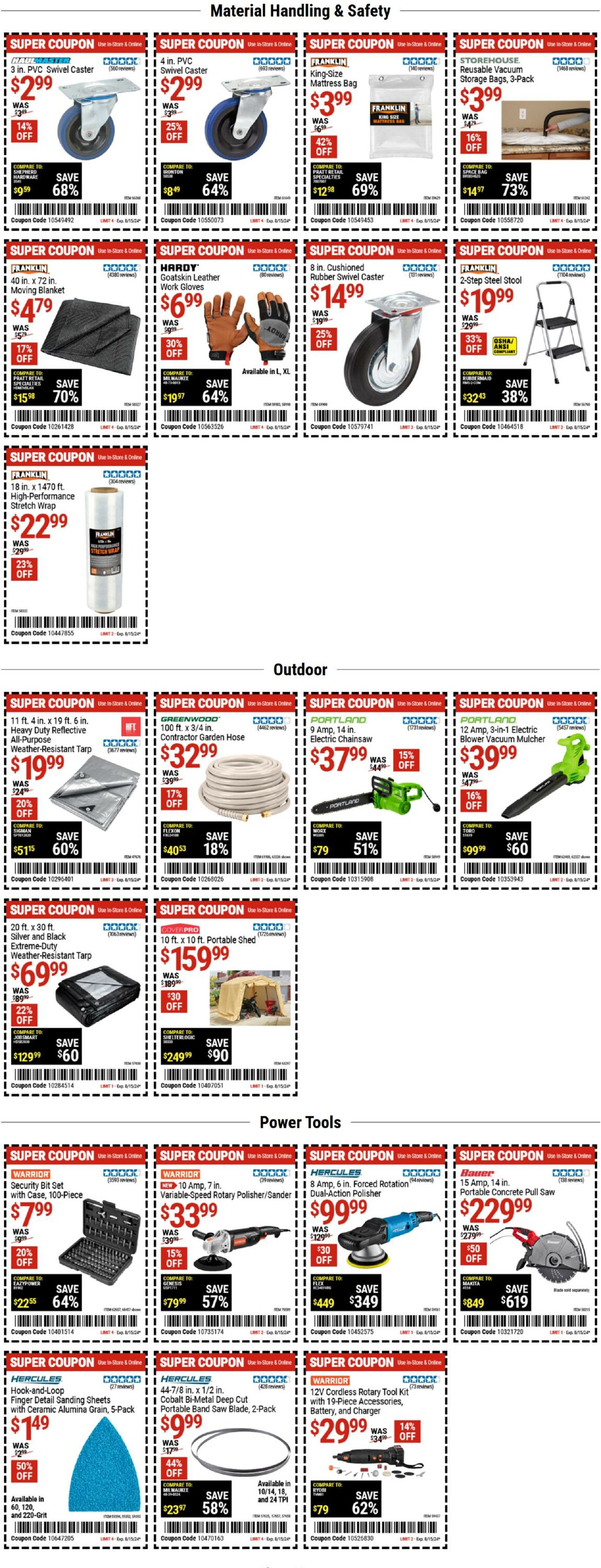 Catalogue Harbor Freight from 08/12/2024