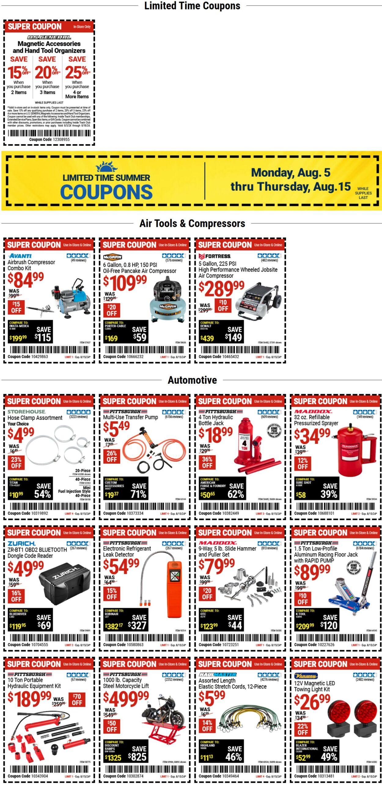 Catalogue Harbor Freight from 08/12/2024