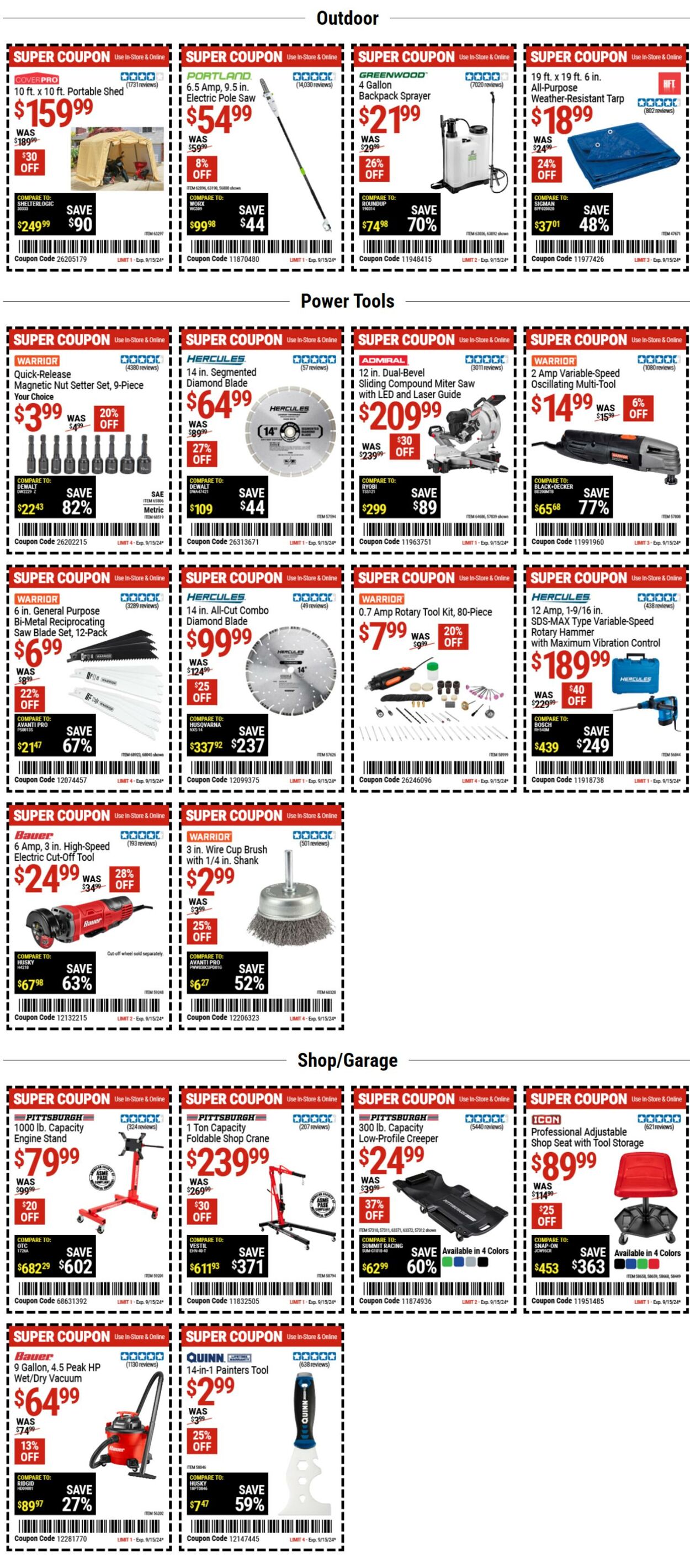 Catalogue Harbor Freight from 09/11/2024