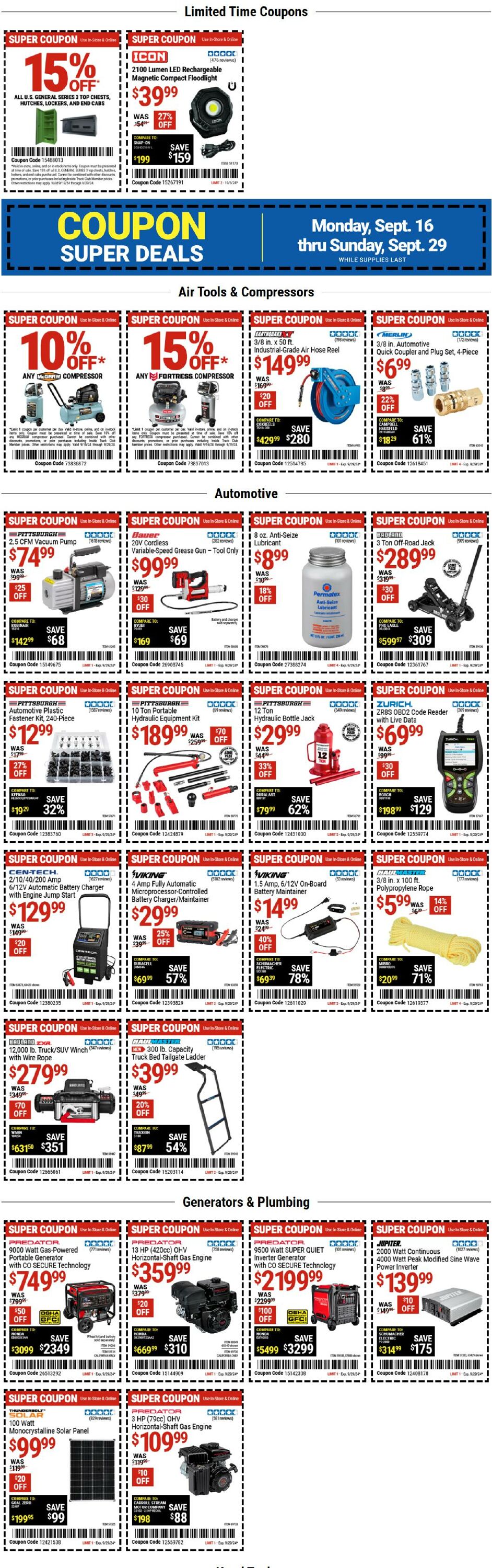 Catalogue Harbor Freight from 09/26/2024