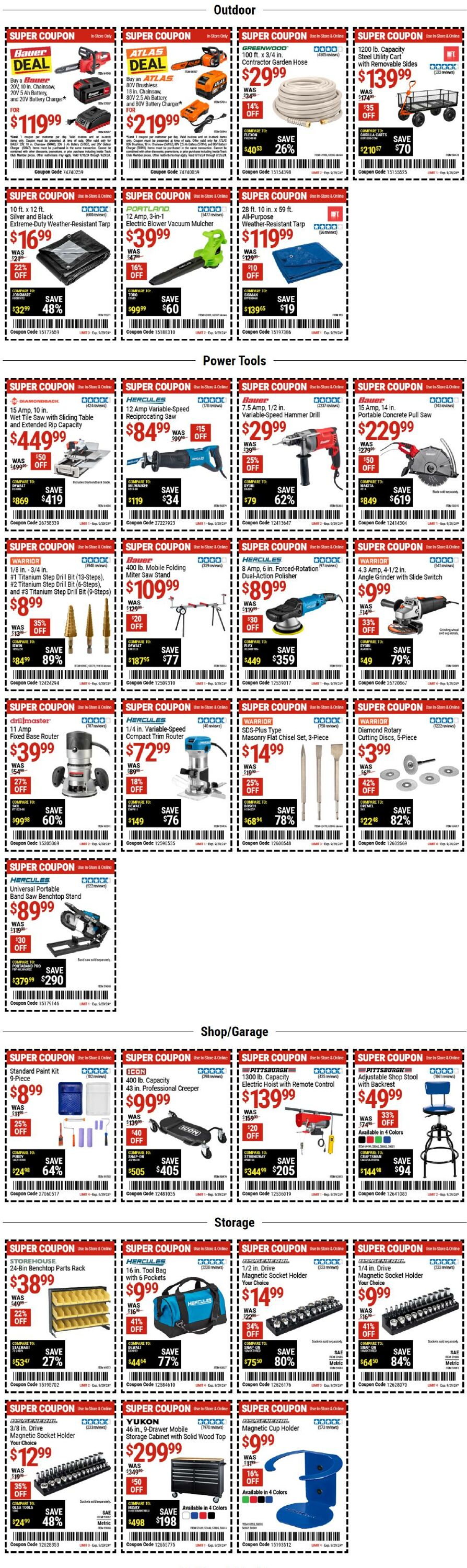 Catalogue Harbor Freight from 09/26/2024