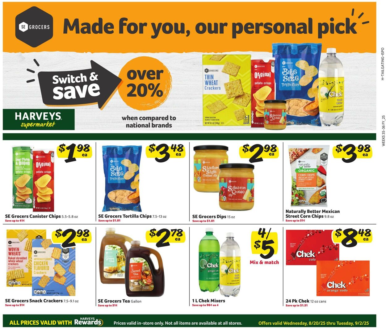 Catalogue Harveys Supermarket from 08/20/2025