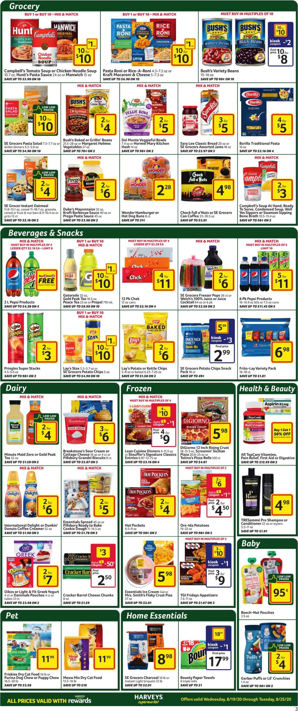 Catalogue Harveys Supermarket from 08/19/2020