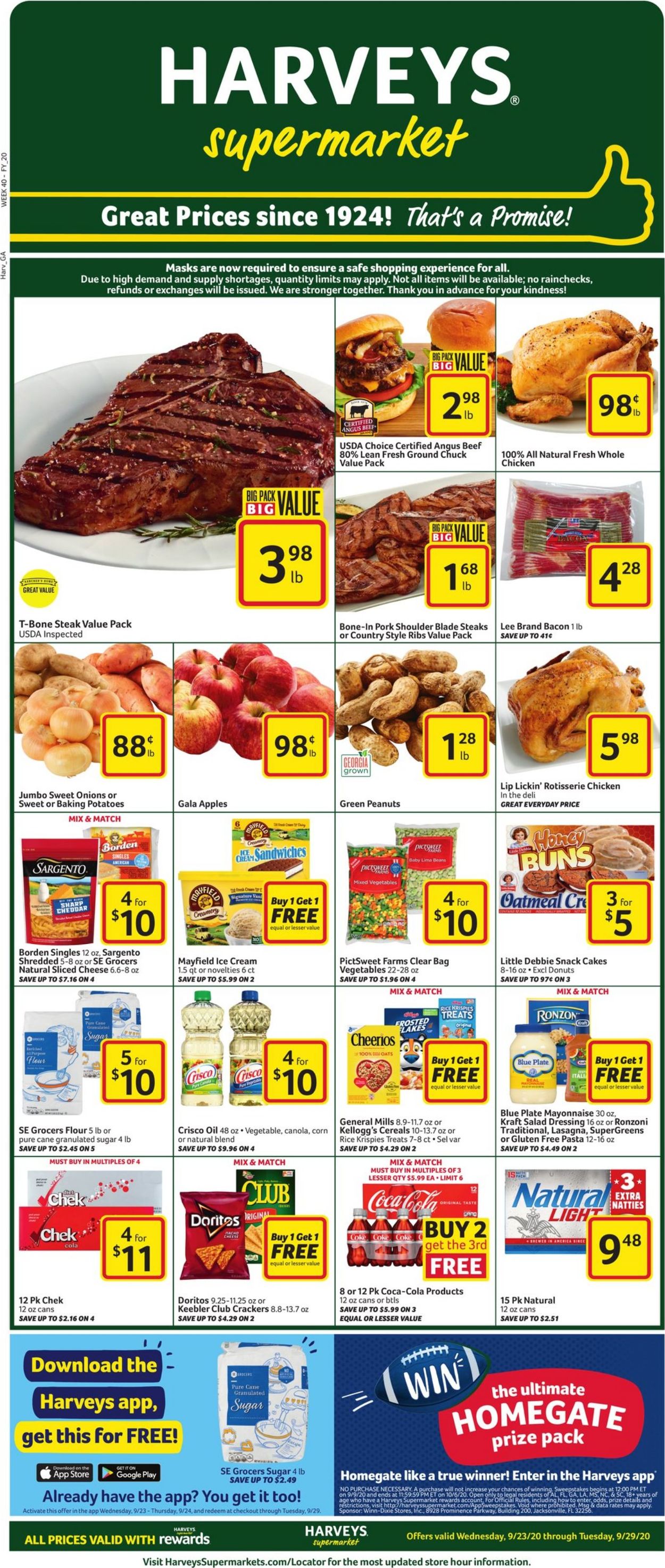 Catalogue Harveys Supermarket from 09/23/2020