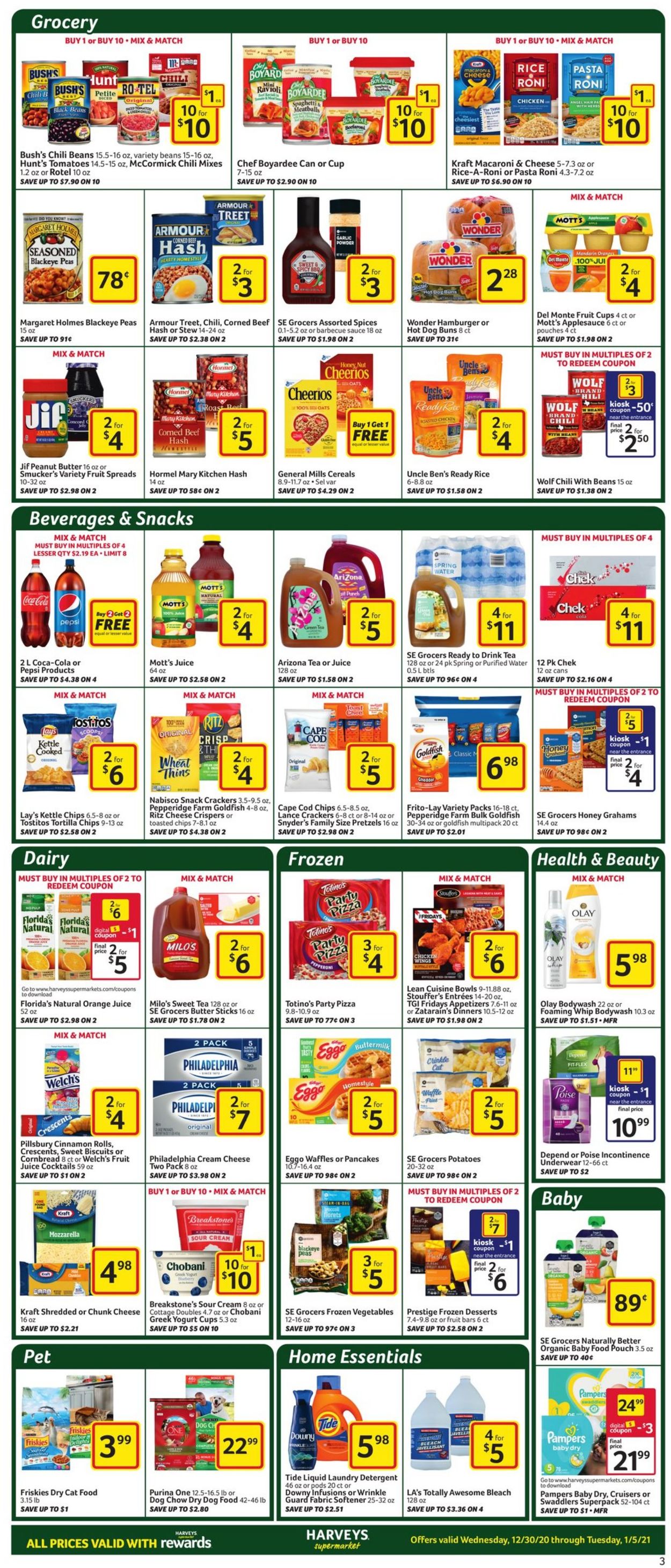 Catalogue Harveys Supermarket from 12/30/2020