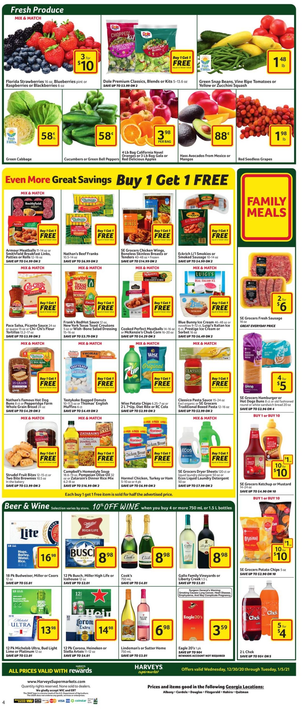 Catalogue Harveys Supermarket from 12/30/2020