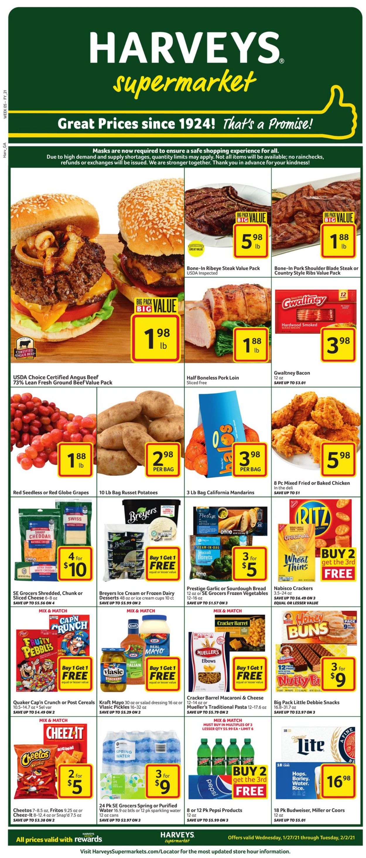 Catalogue Harveys Supermarket from 01/27/2021