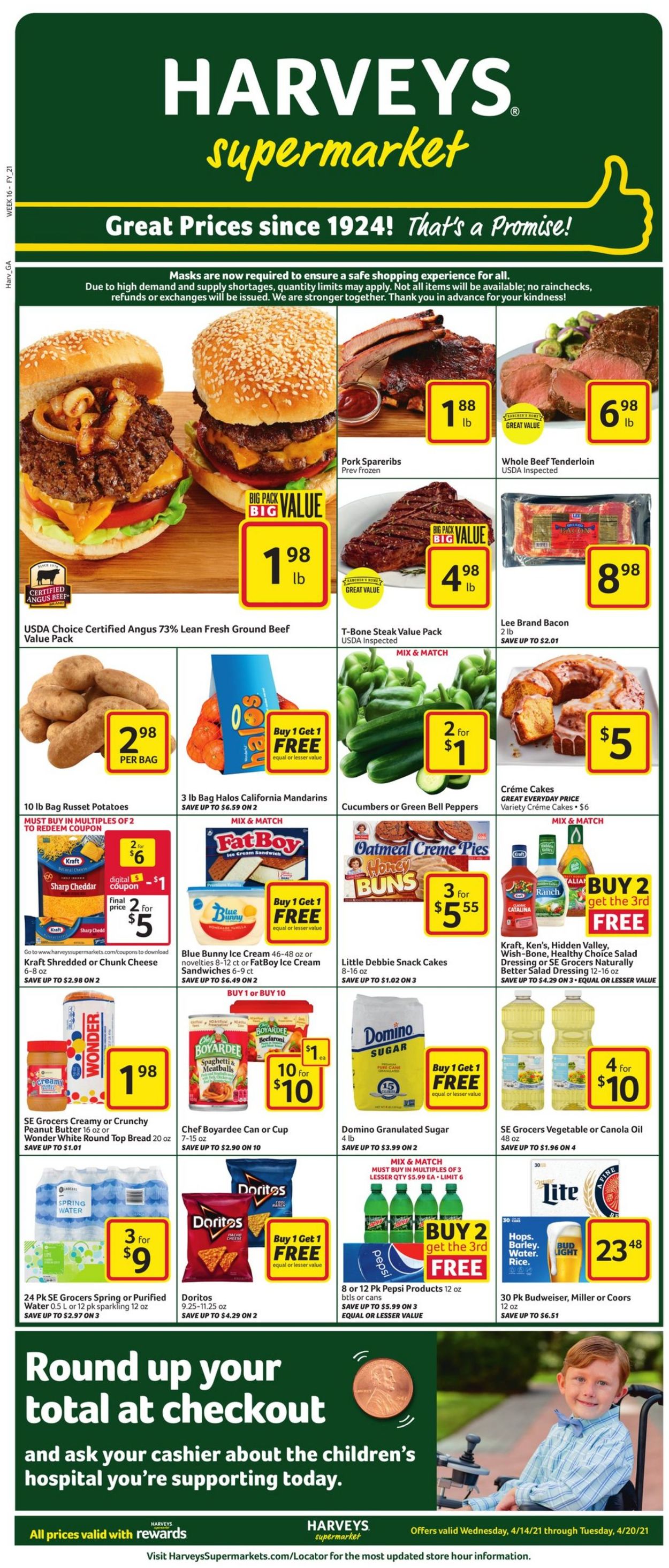 Catalogue Harveys Supermarket from 04/14/2021