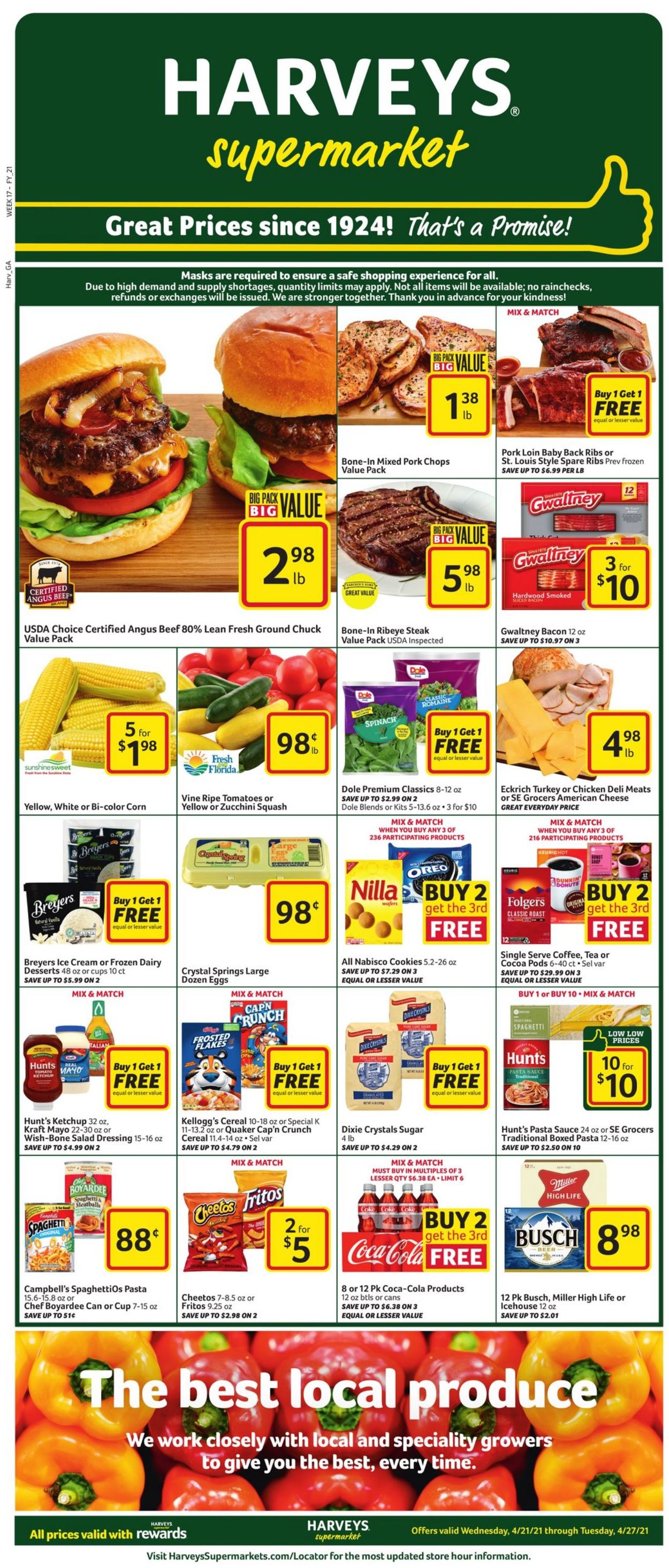Catalogue Harveys Supermarket from 04/21/2021