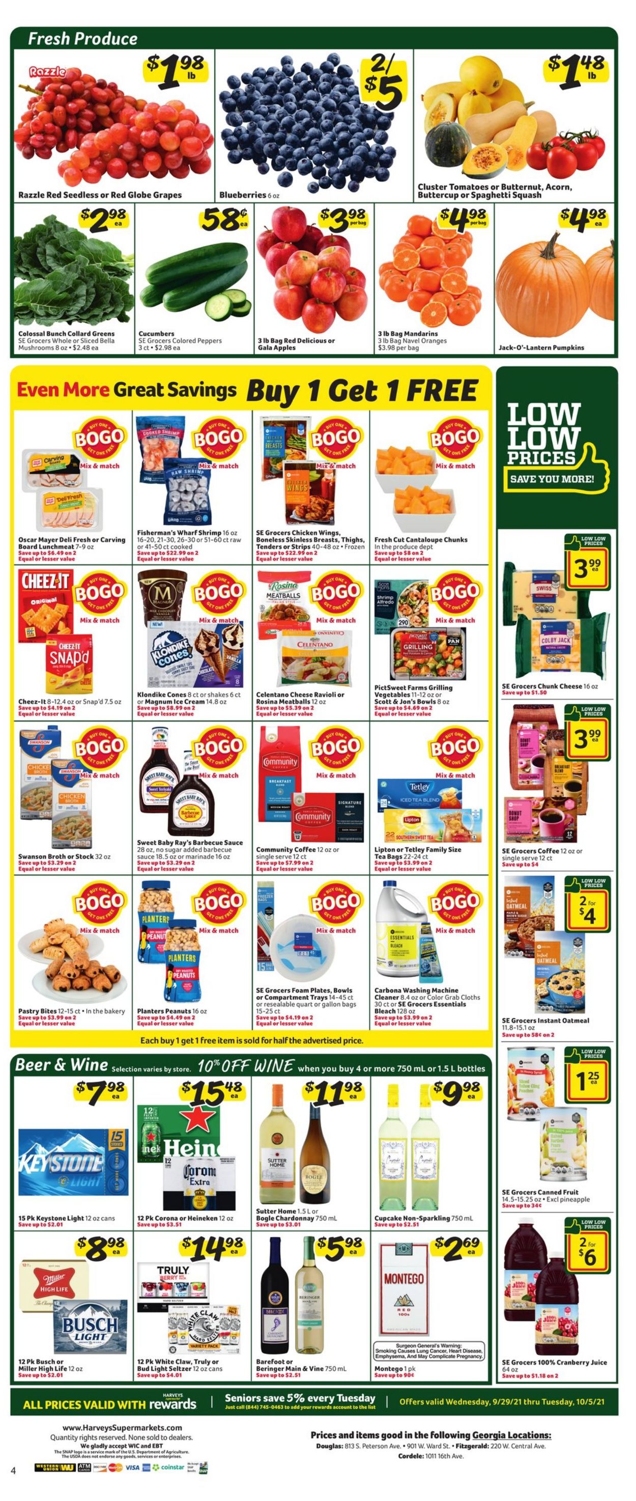 Catalogue Harveys Supermarket from 09/29/2021