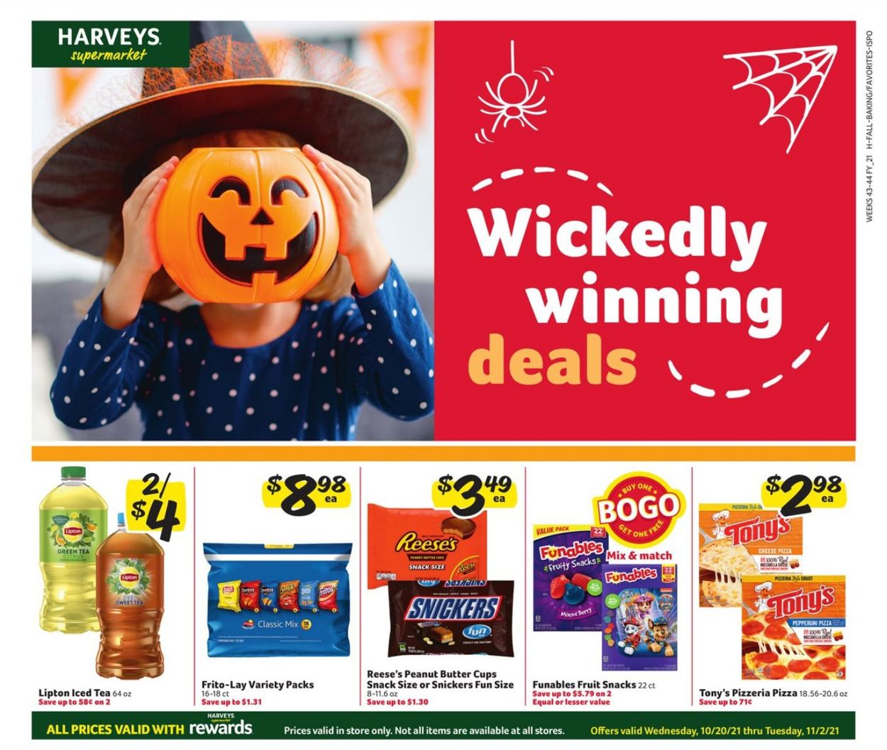 Catalogue Harveys Supermarket Halloween 2021 from 10/20/2021