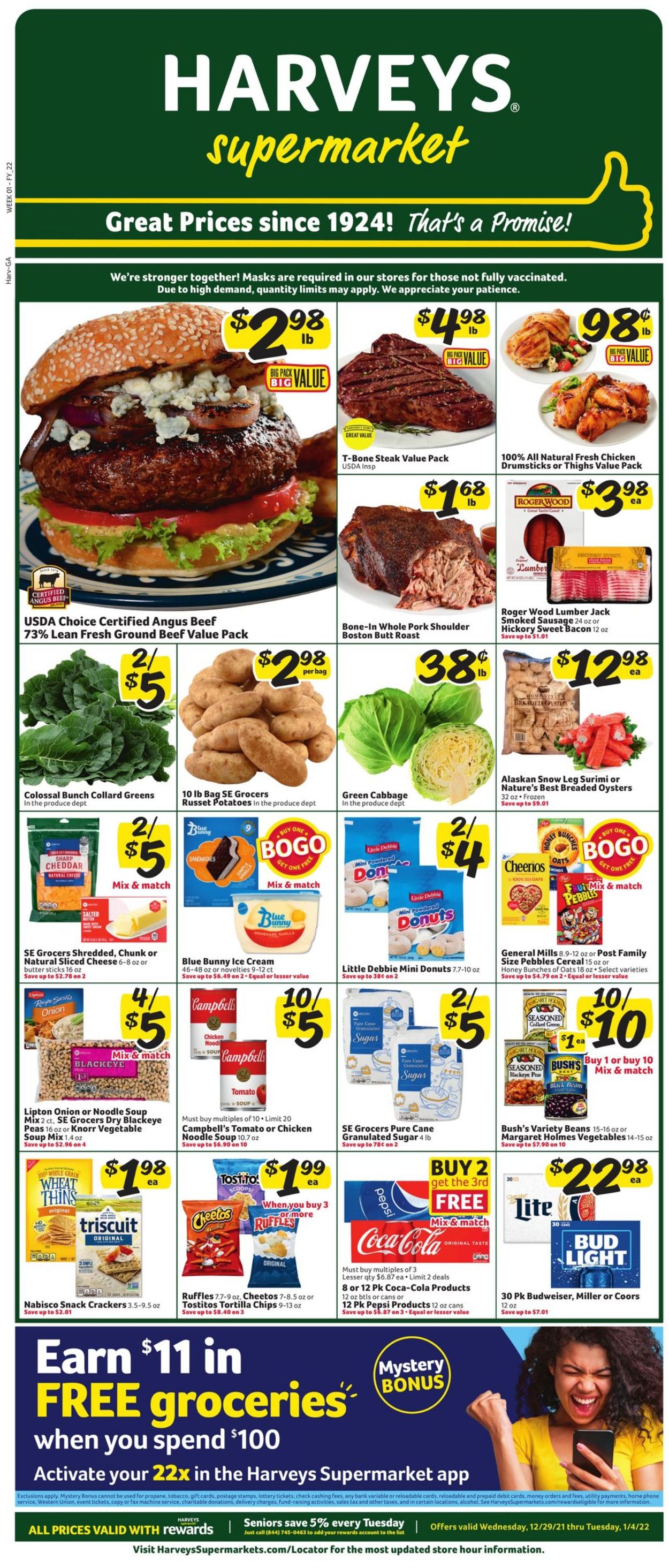 Catalogue Harveys Supermarket from 12/29/2021