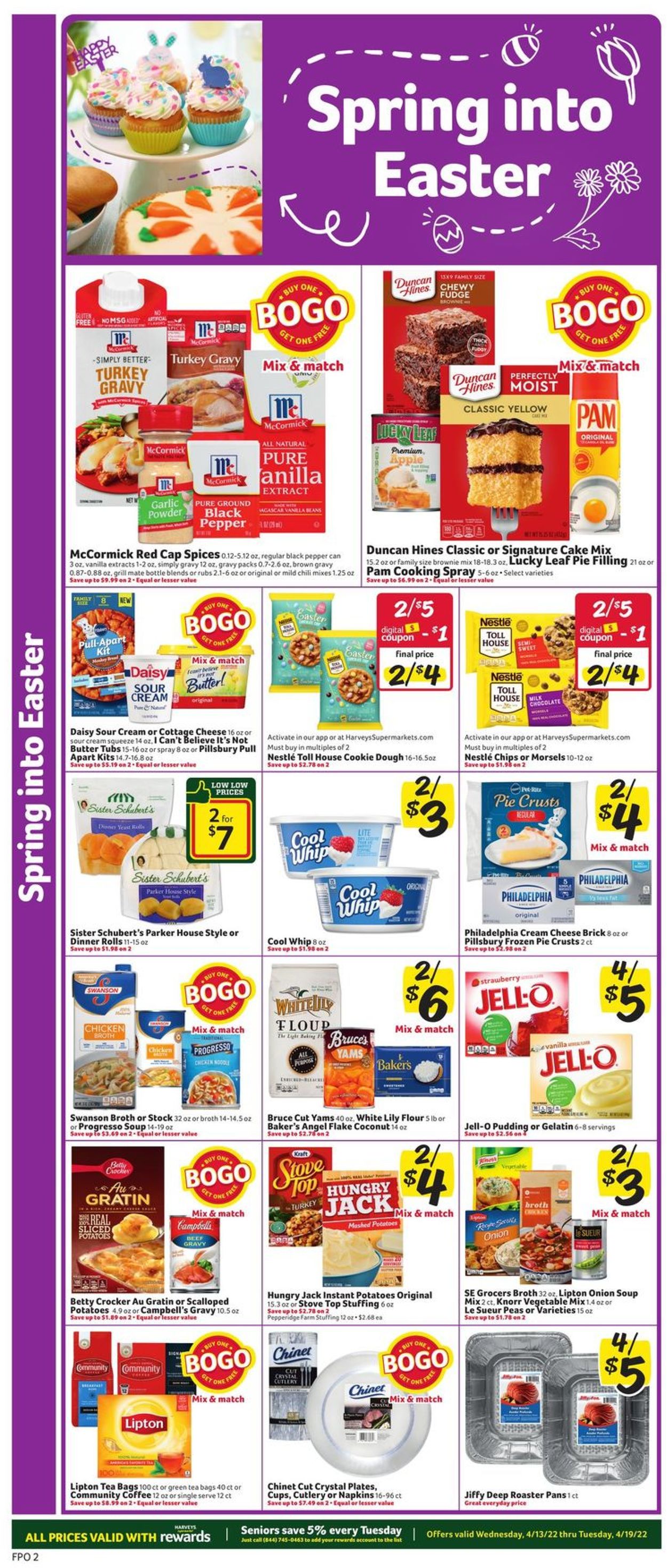 Catalogue Harveys Supermarket EASTER AD 2022 from 04/13/2022