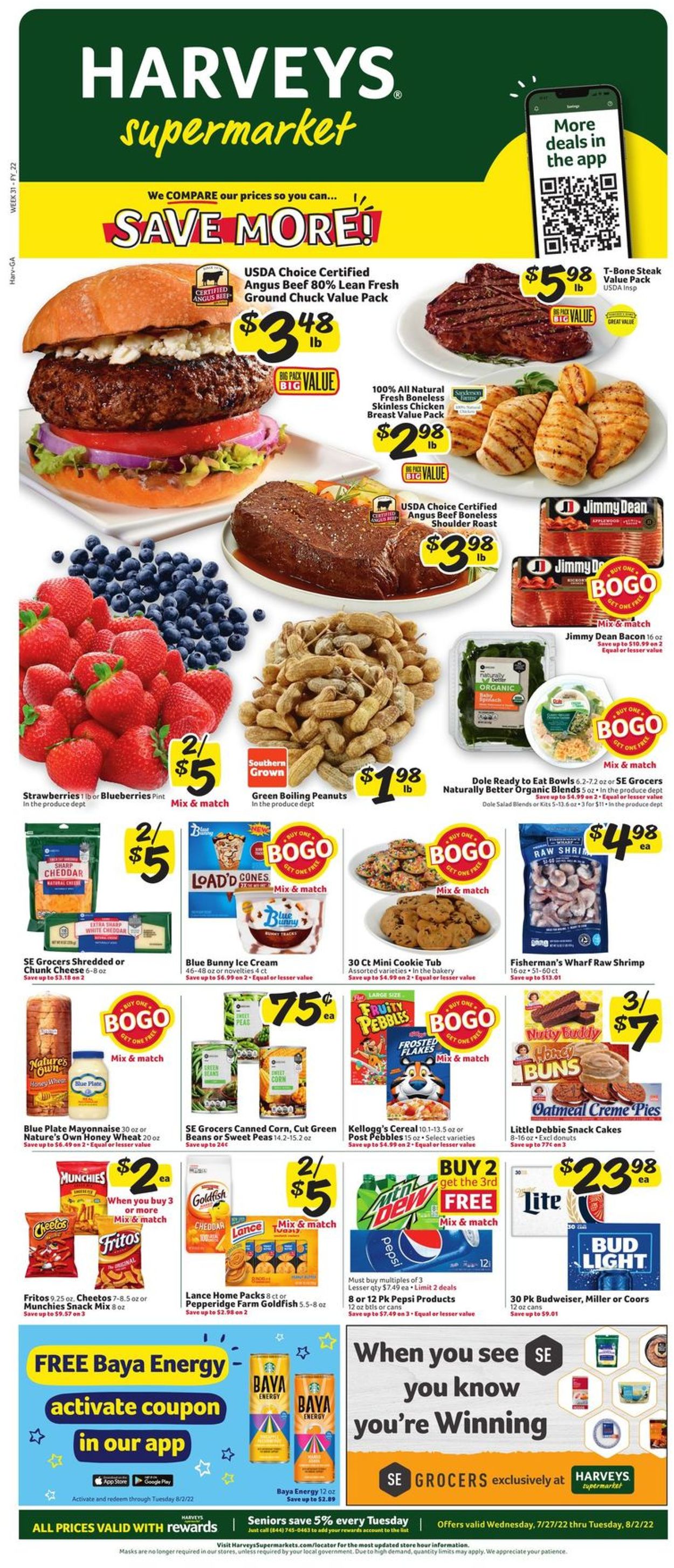 Catalogue Harveys Supermarket from 07/27/2022