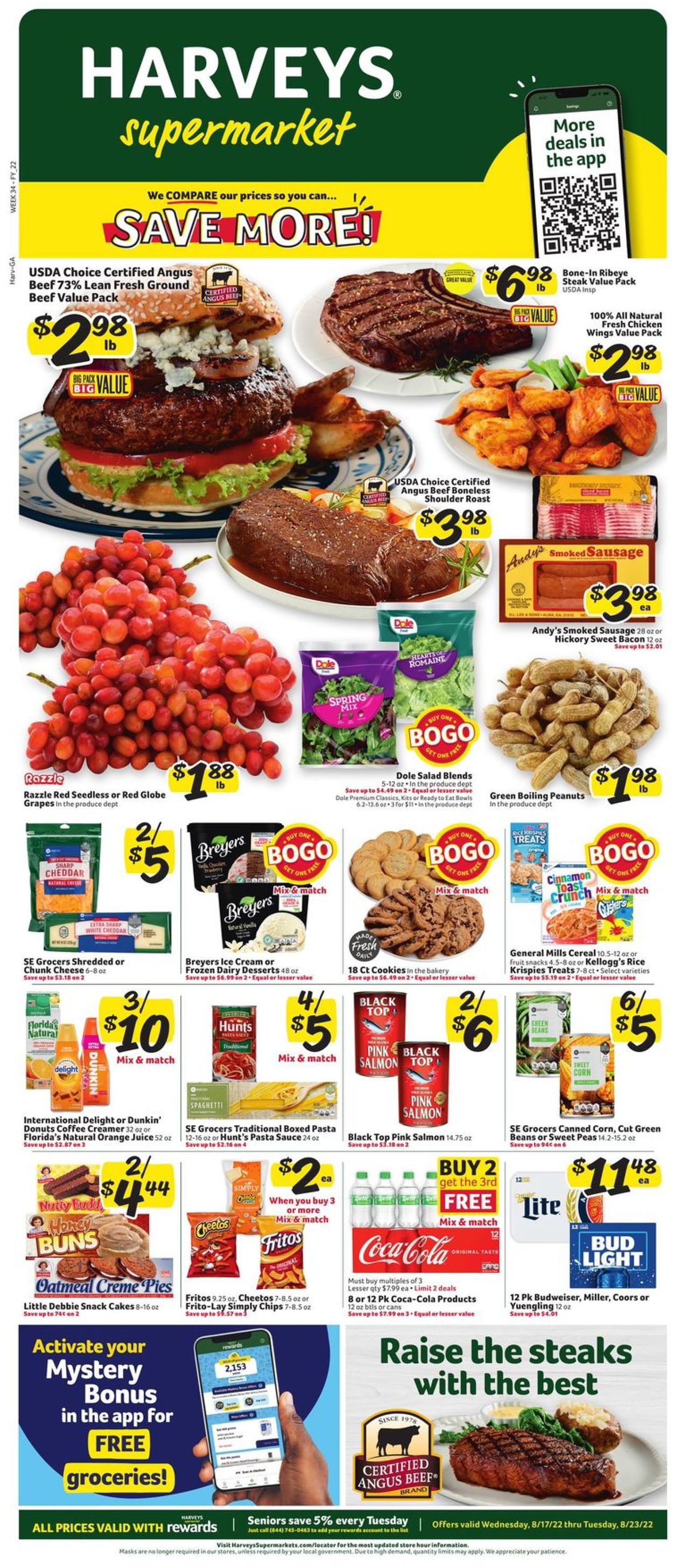 Catalogue Harveys Supermarket from 08/17/2022