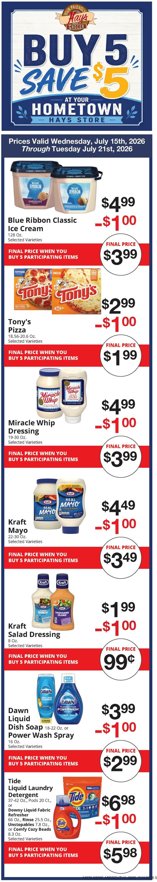 Catalogue Hays Supermarket from 07/15/2026