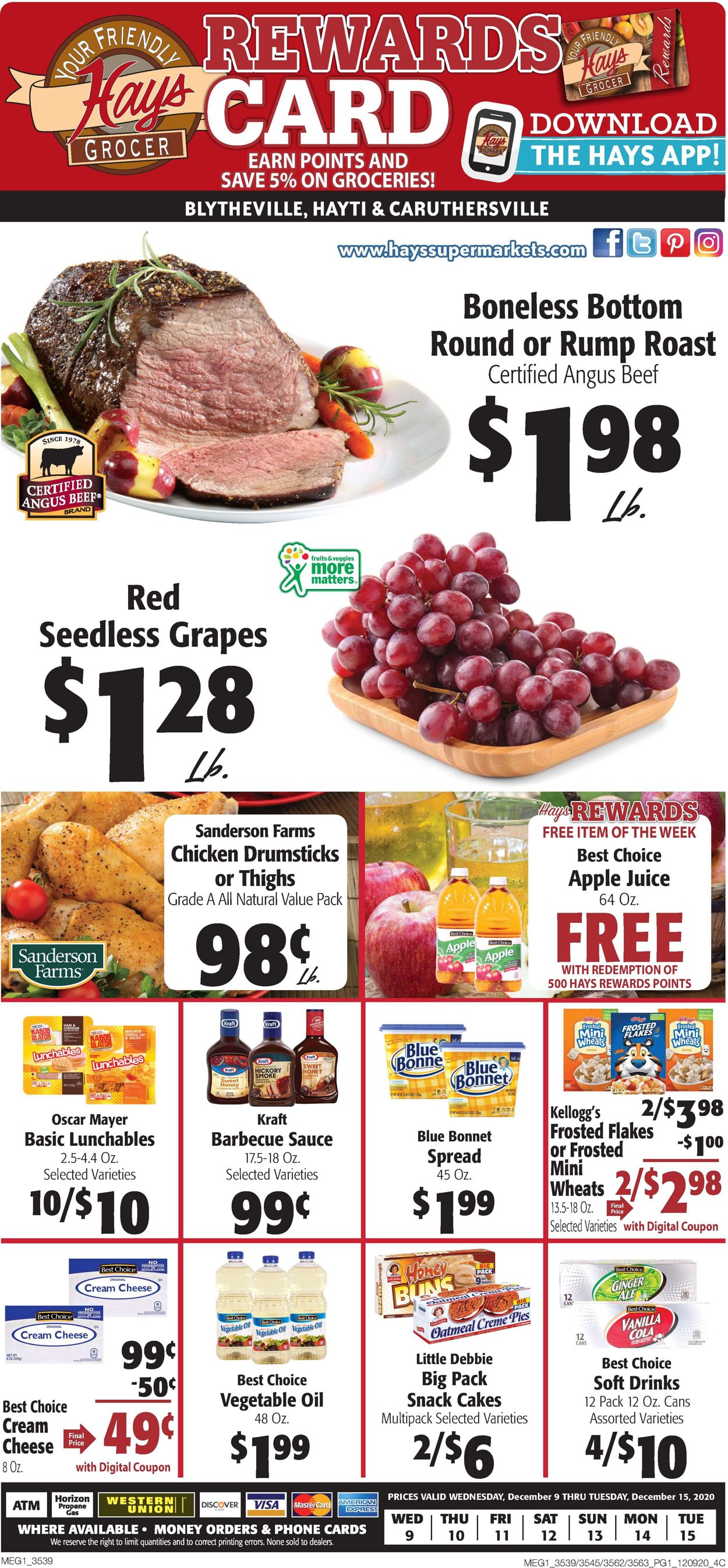 Catalogue Hays Supermarket Holiday Sale 2020 from 12/09/2020
