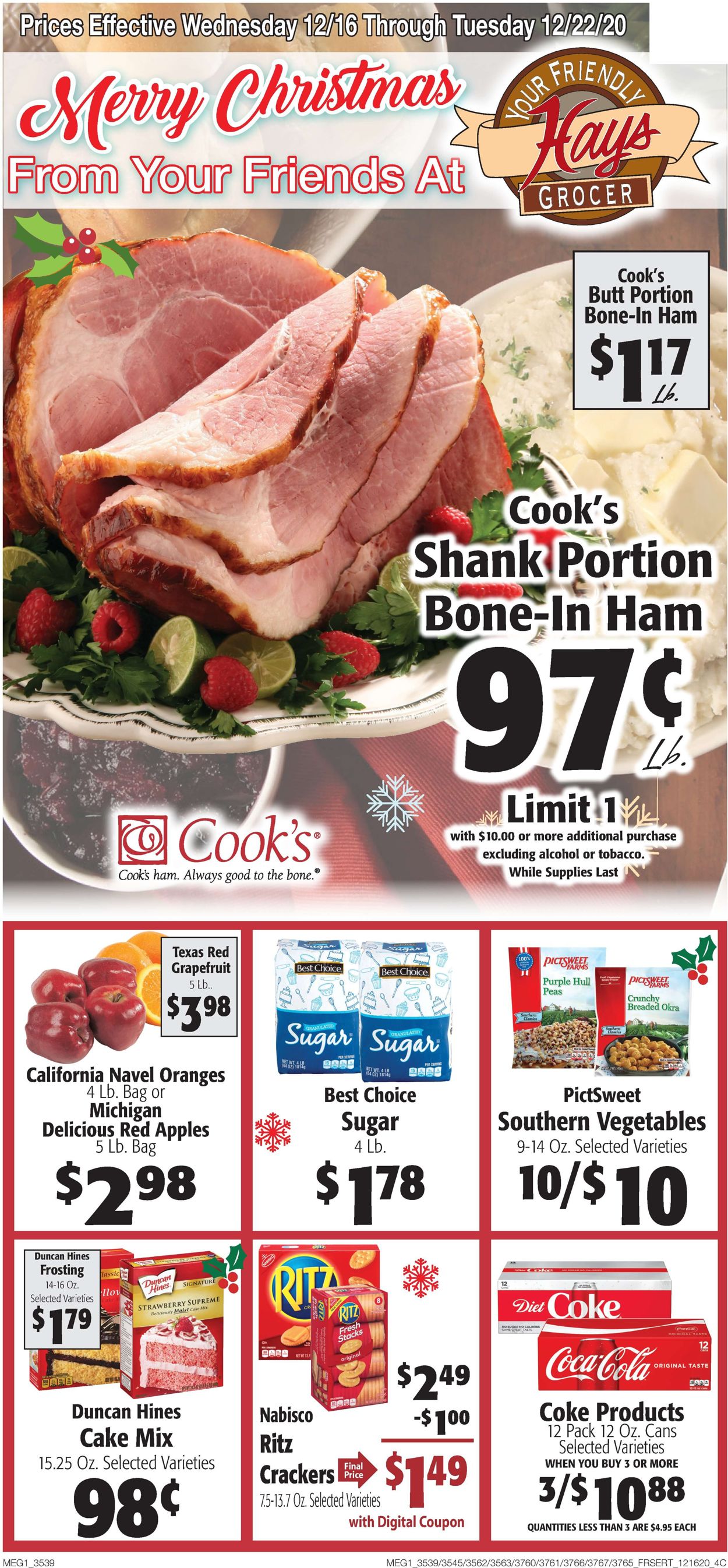 Catalogue Hays Supermarket Christmas Ad 2020 from 12/16/2020