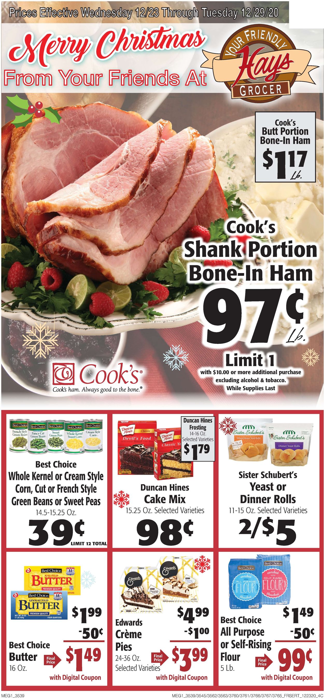 Catalogue Hays Supermarket Christmas Ad 2020 from 12/23/2020
