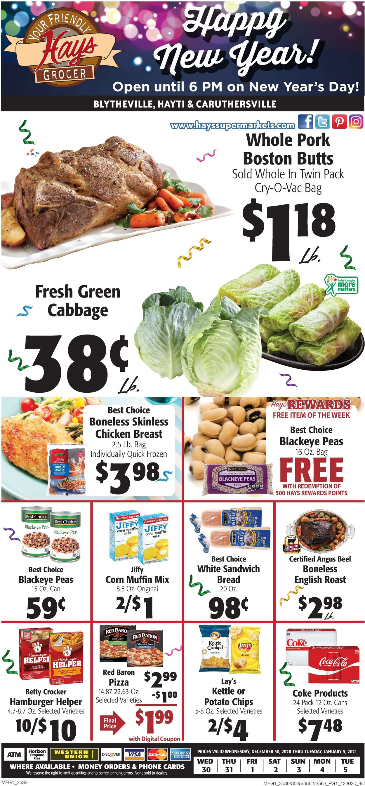 Catalogue Hays Supermarket from 12/30/2020