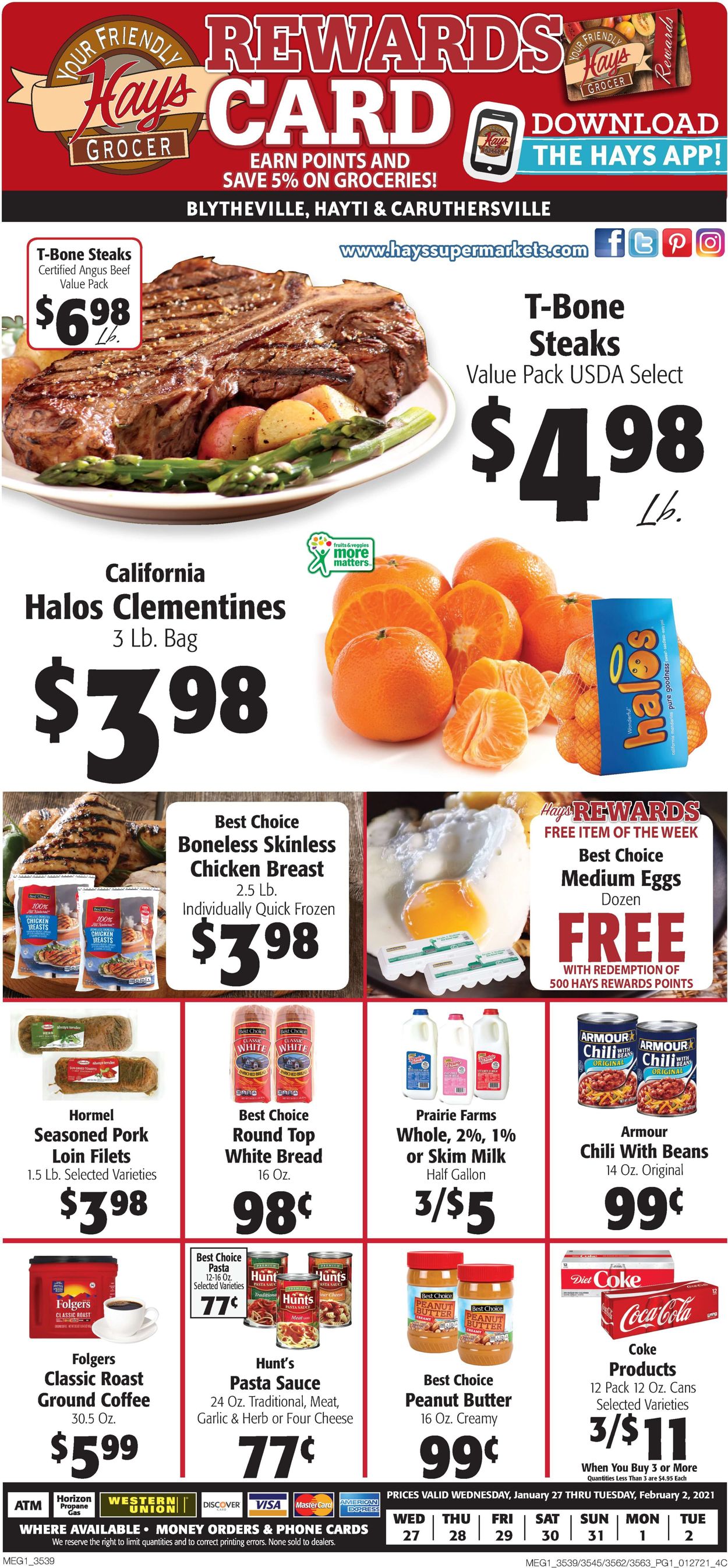 Catalogue Hays Supermarket from 01/27/2021