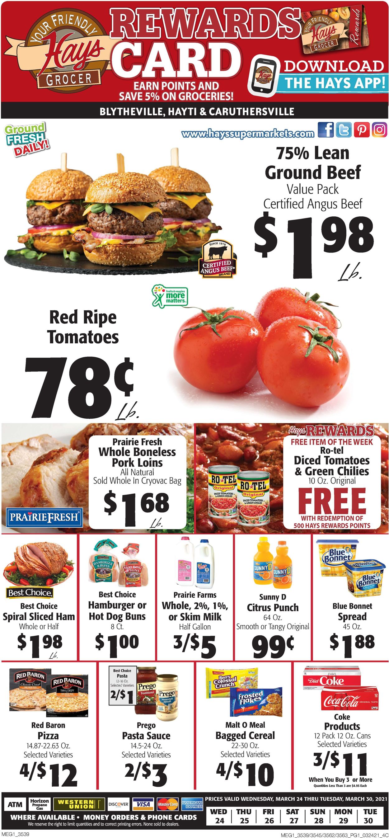 Catalogue Hays Supermarket from 03/24/2021