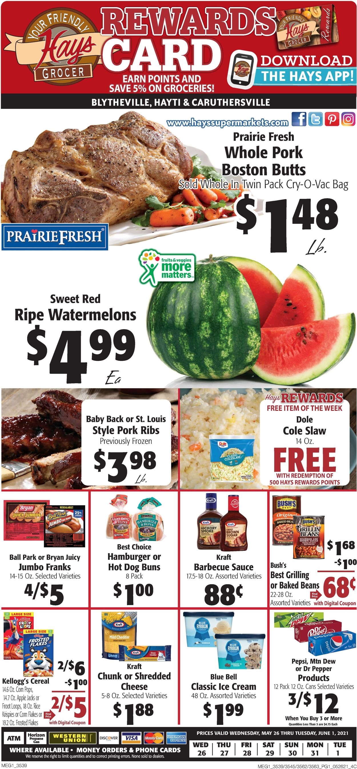 Catalogue Hays Supermarket from 05/26/2021
