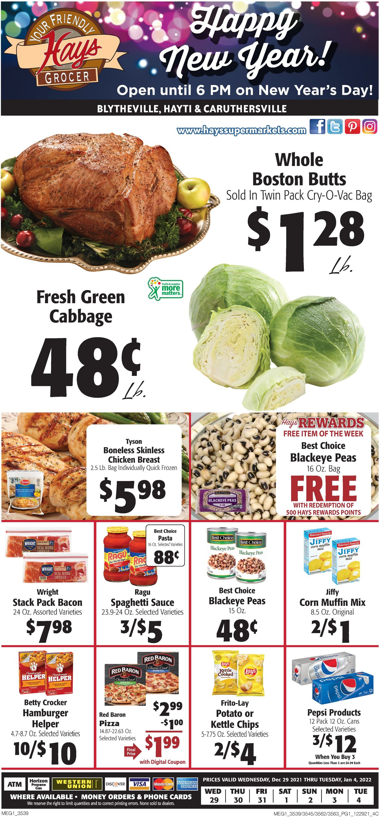 Catalogue Hays Supermarket from 12/29/2021