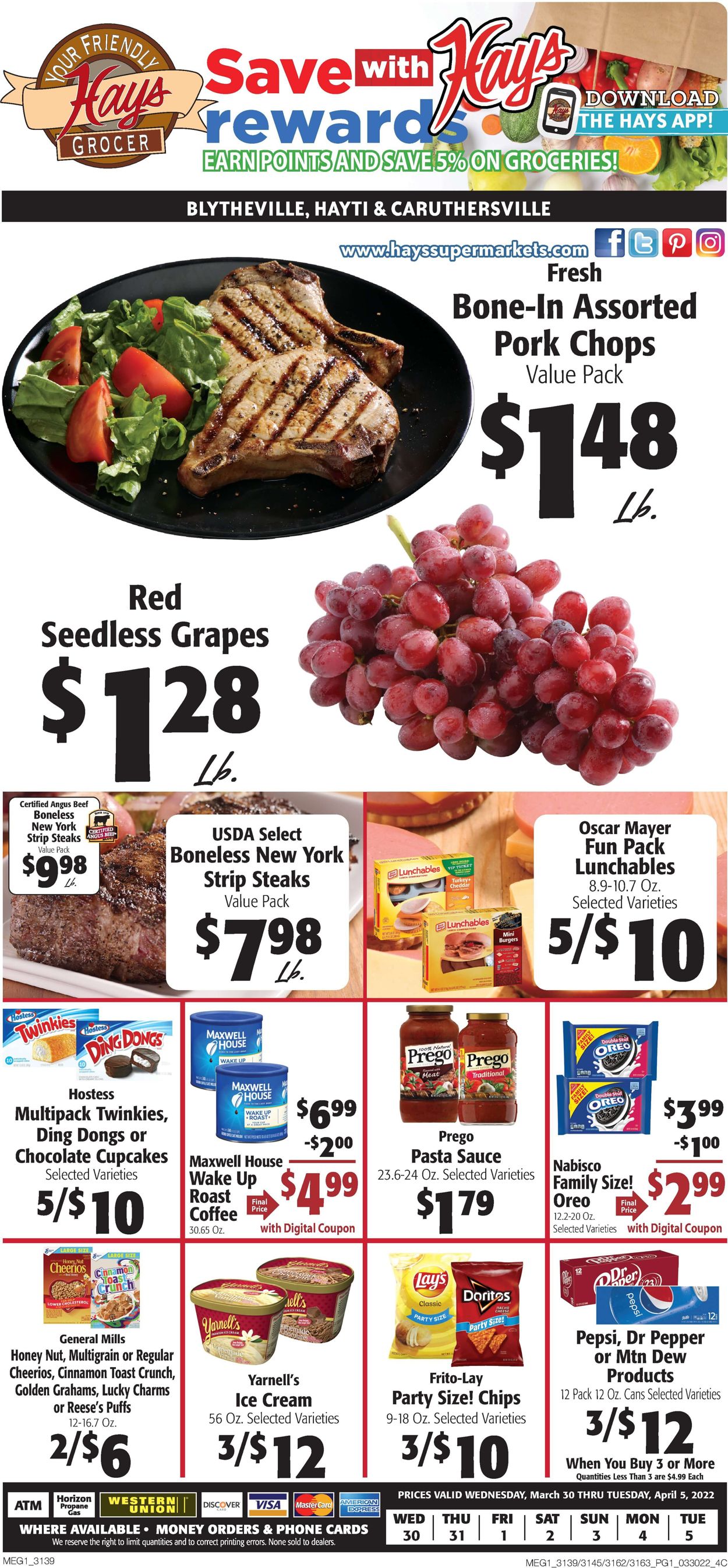 Catalogue Hays Supermarket from 03/30/2022